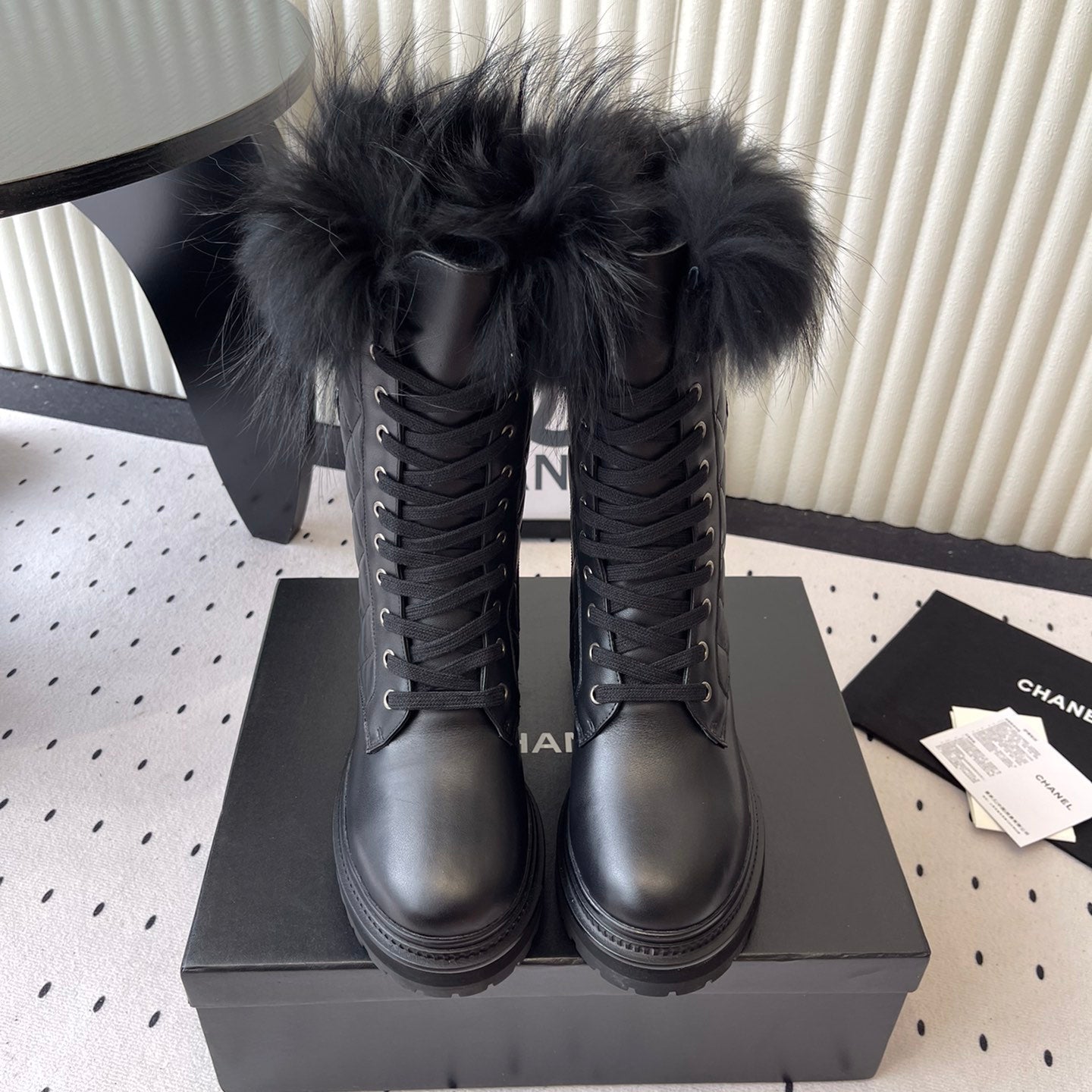 CC 25 Boot Black Cowhide Fur 514094