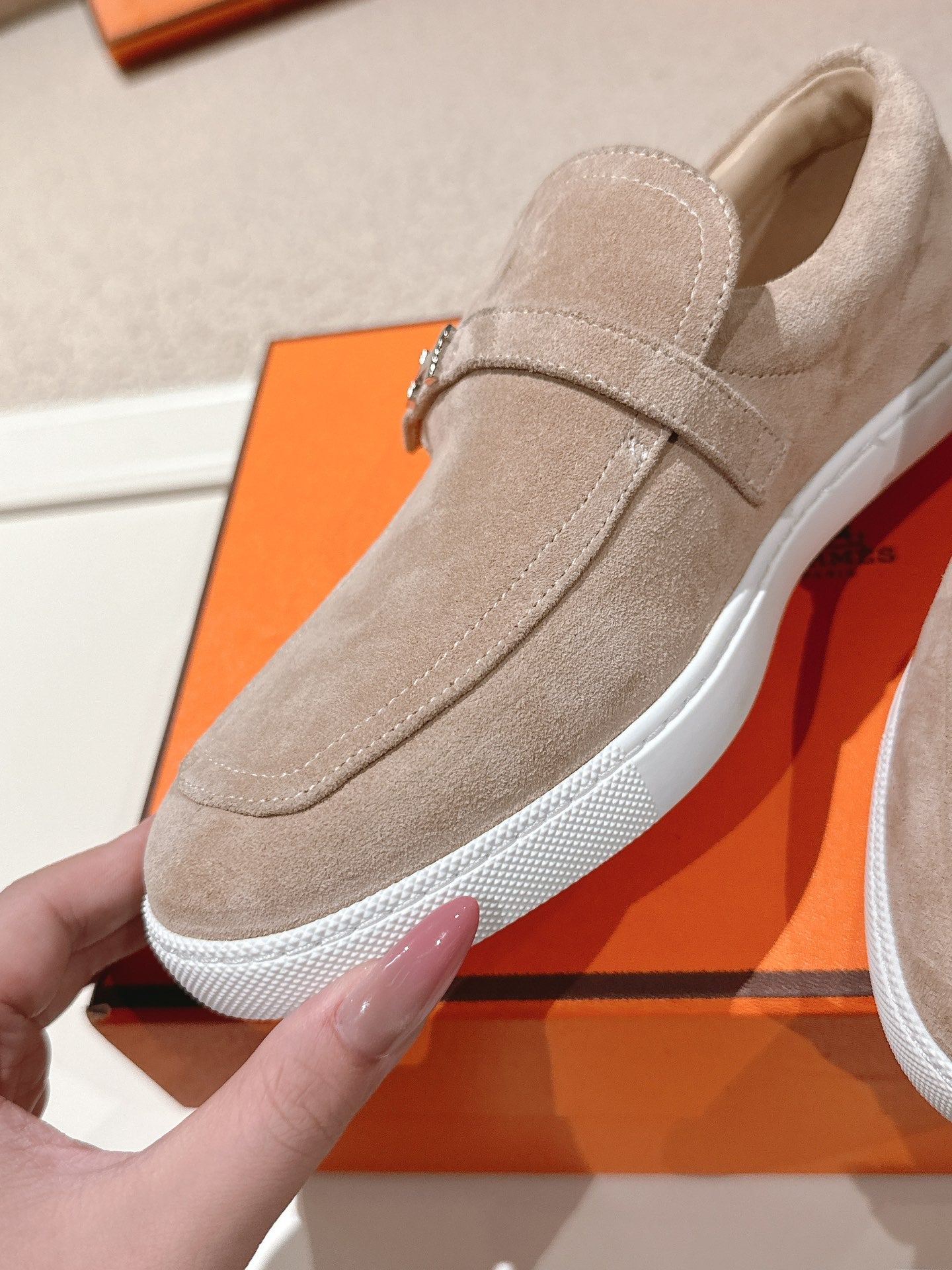 HM 25ss Loafers Beige Suede 577158