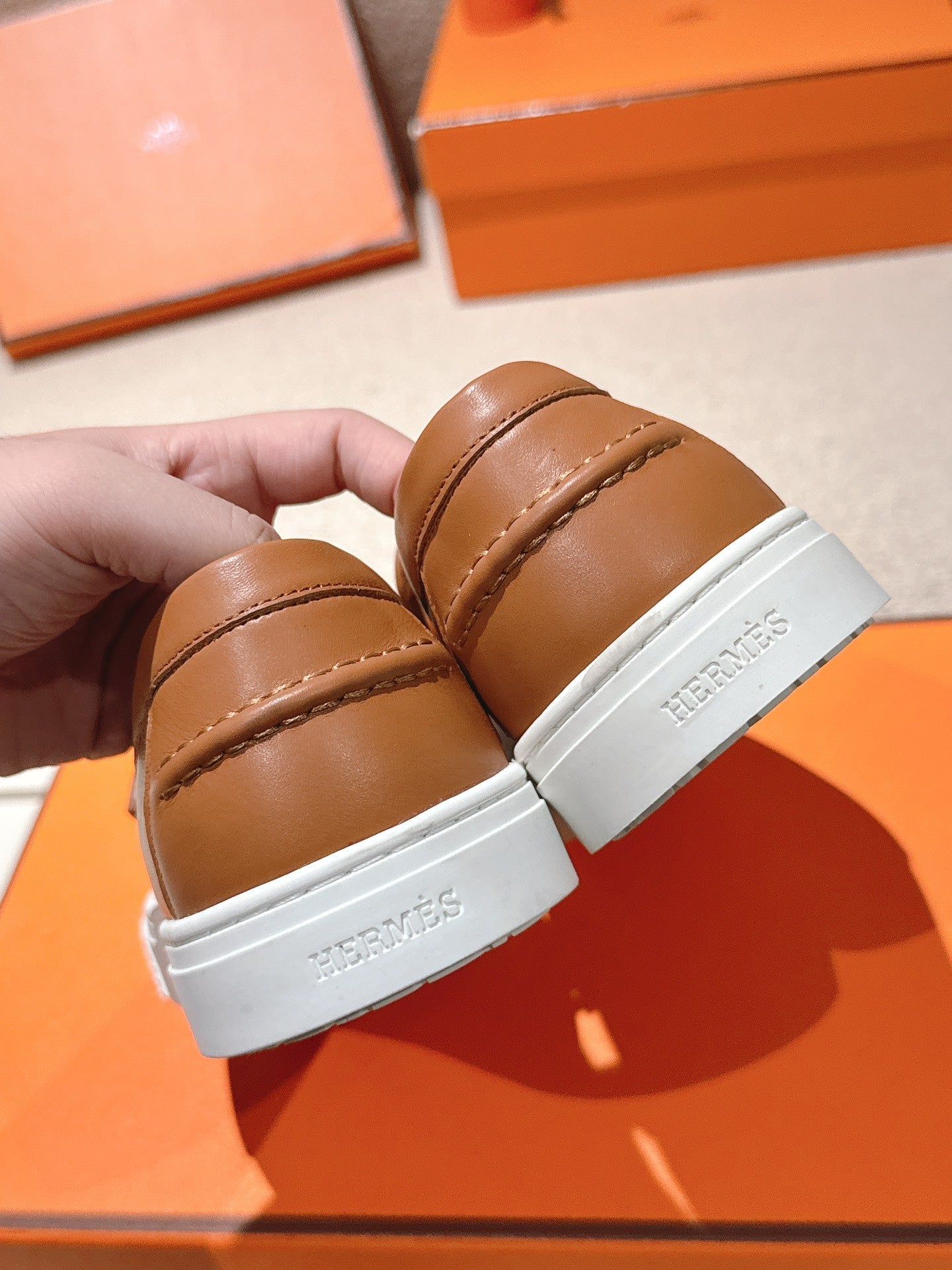 HM 25ss Platform Loafers Camel Brown Sheepskin 577173