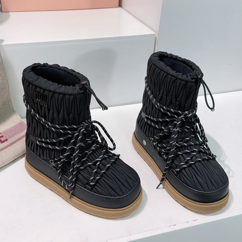 Miumiu 25 Boot Black Nylon Rubber 511263