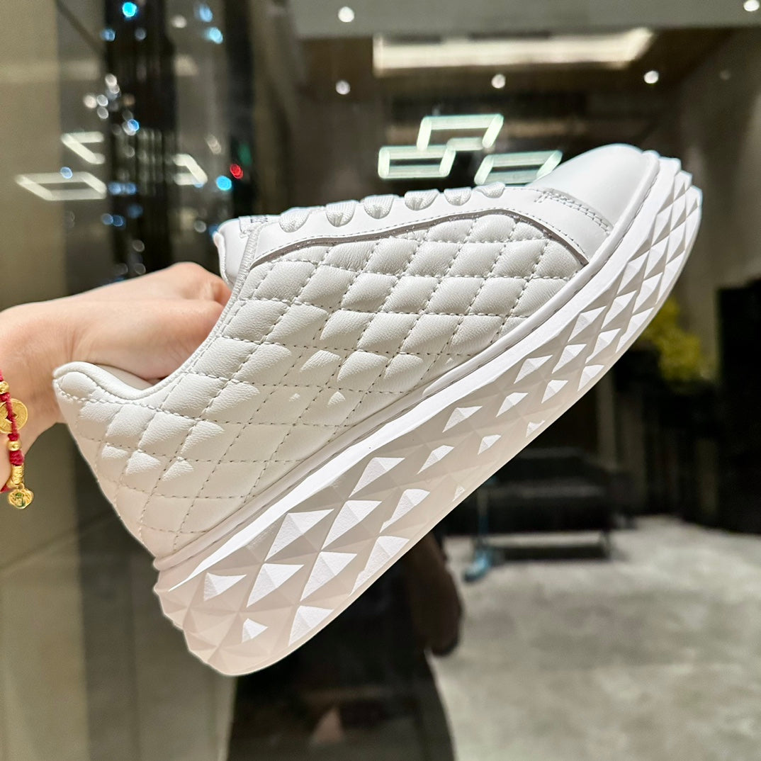 Jimmy Choo Diamond Maxi Platform Sneaker White Nappa Leather 538900