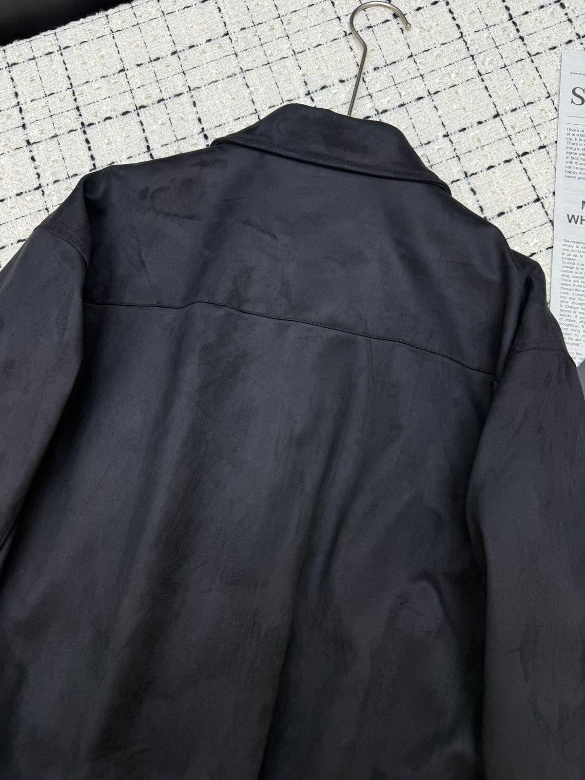 CD  26S Black Sheepskin Velvet Drawstring Jacket 428125