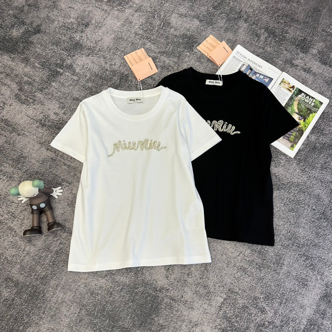 Miu SS26  Short-Sleeve T-Shirt Cotton 350689