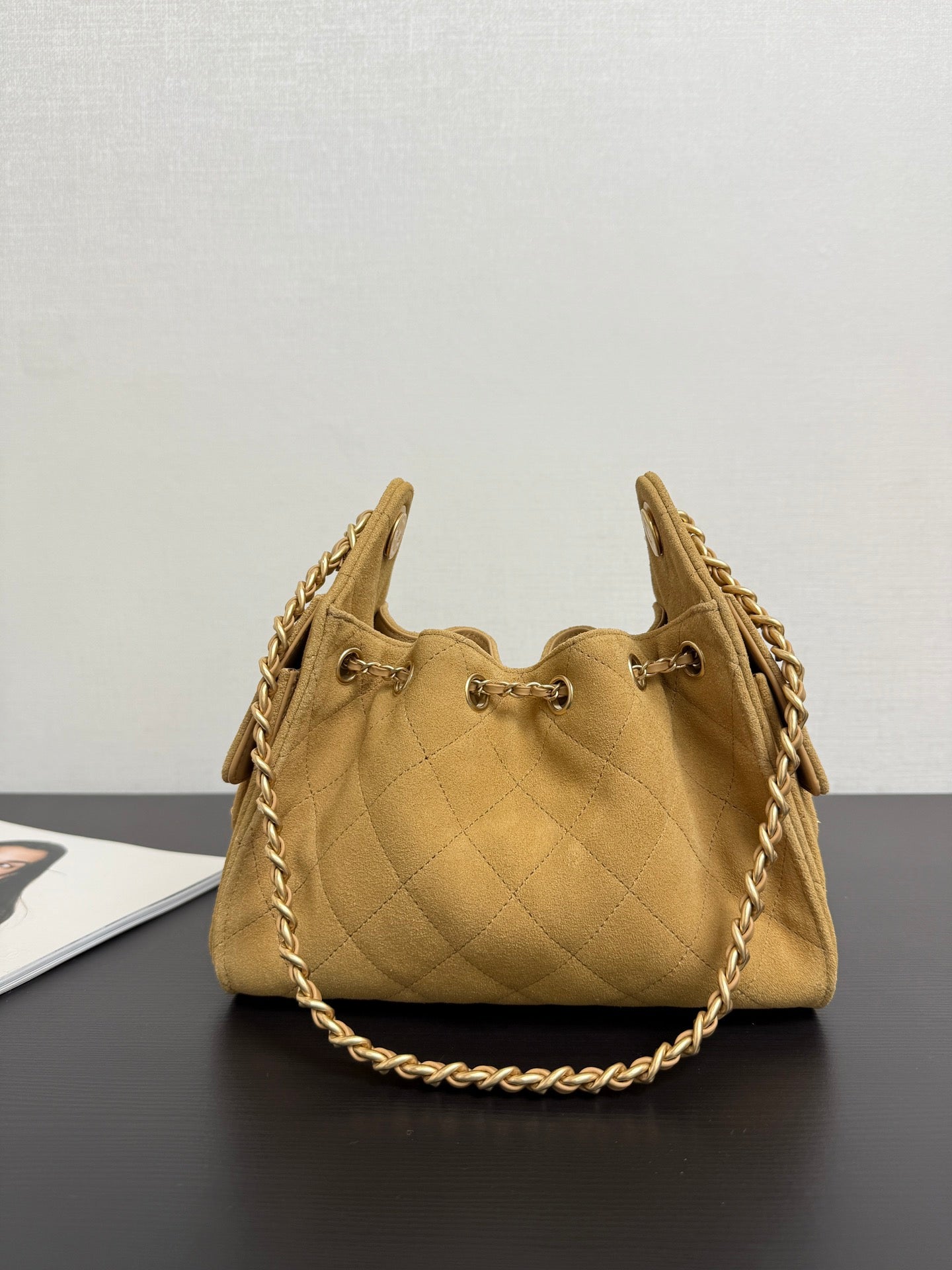 Chanel 2026 Hobo Bag Tan Suede
