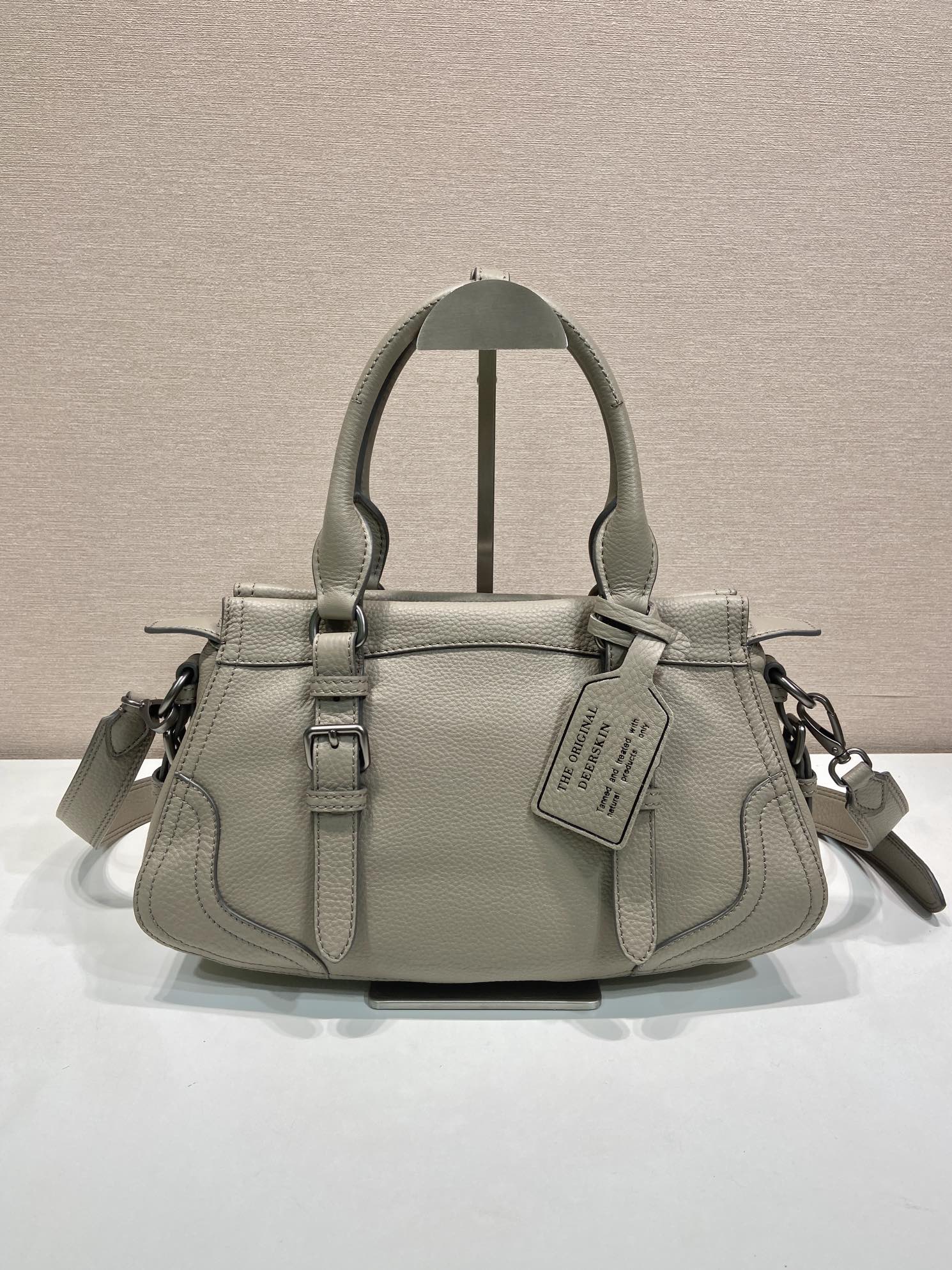 Prada Large Tote Bag 35cm Taupe Leather
