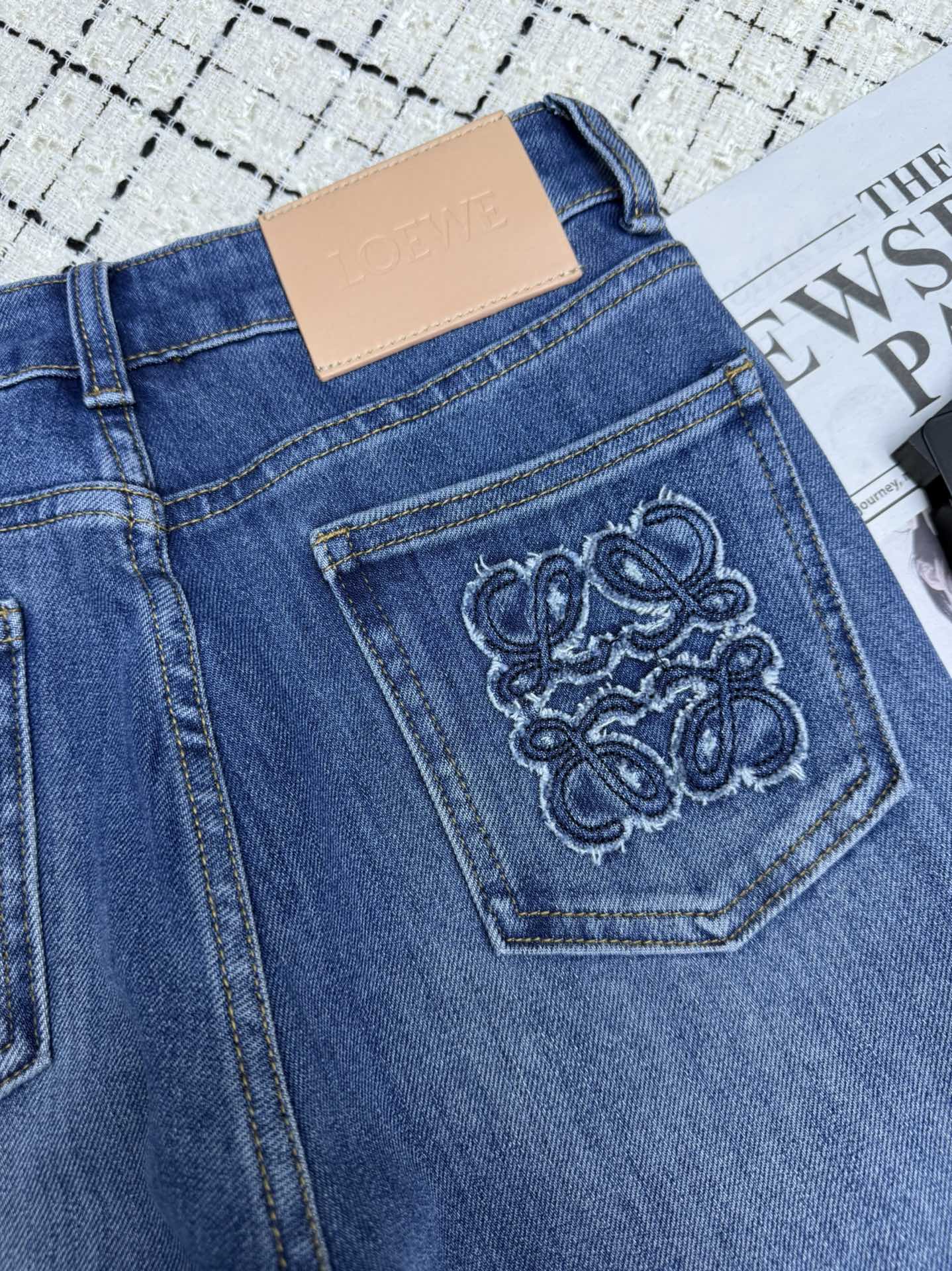 Loewe Flared Jeans Embroidered Logo Applique 404879