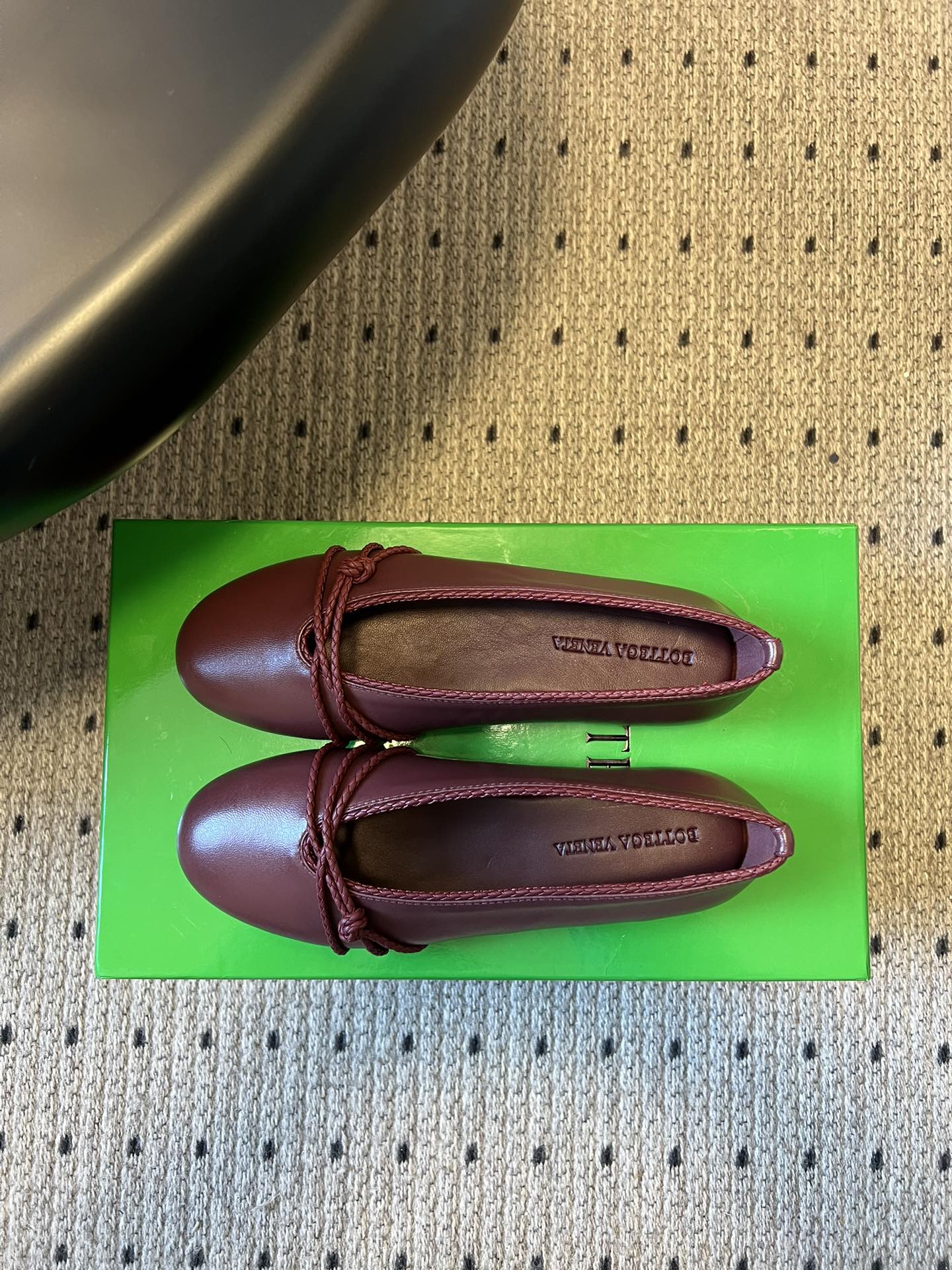 BV 26s Espadrille Ballet Flats Dark Red Lambskin