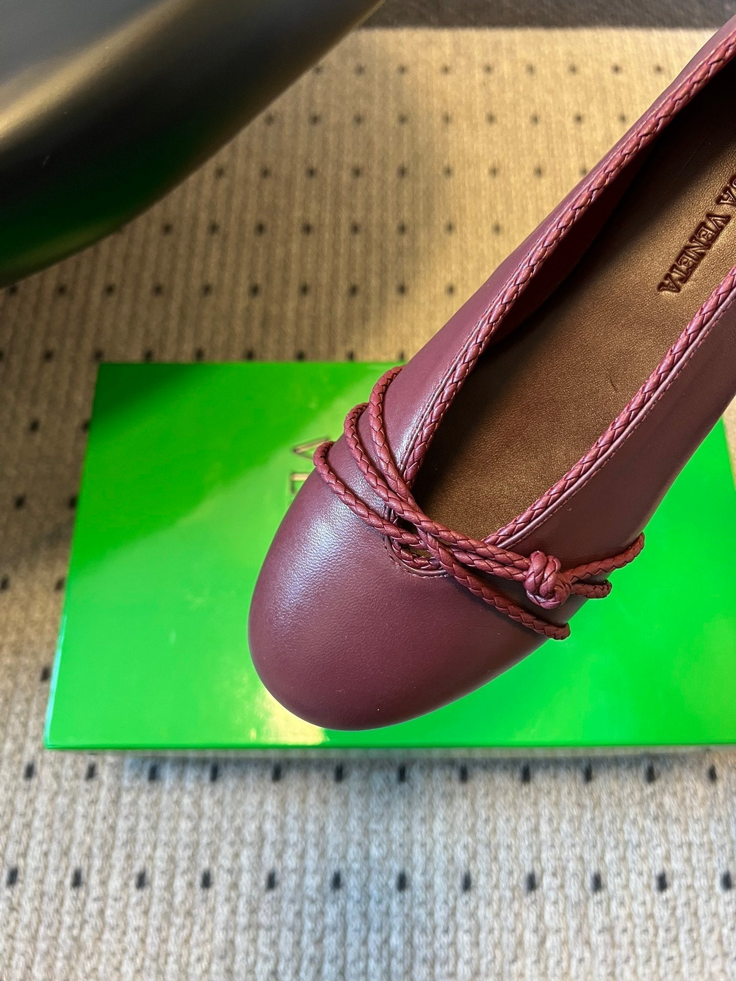 BV 26s Espadrille Ballet Flats Dark Red Lambskin