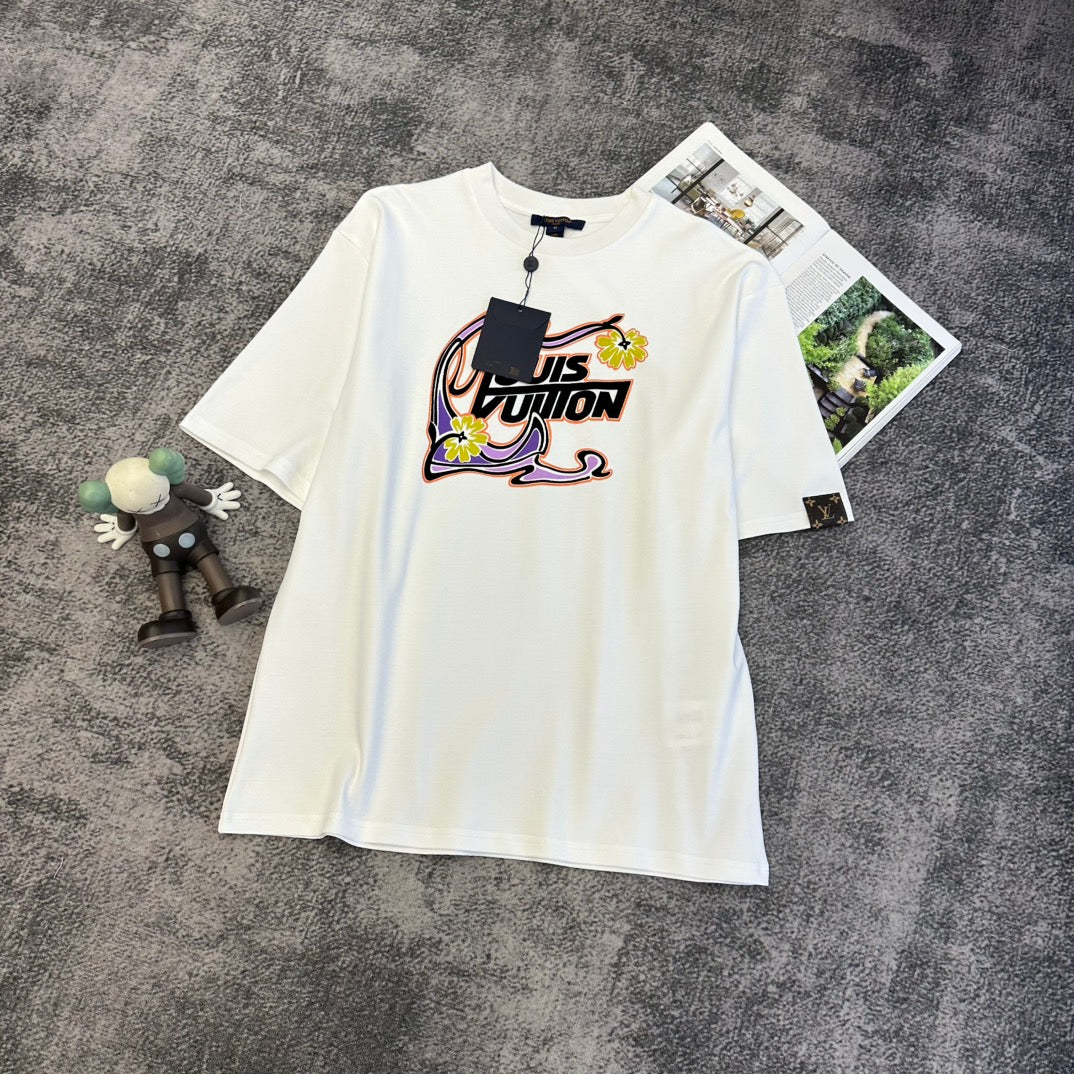 LV SS26 Nouveau Signature T-Shirt White Cotton 350754