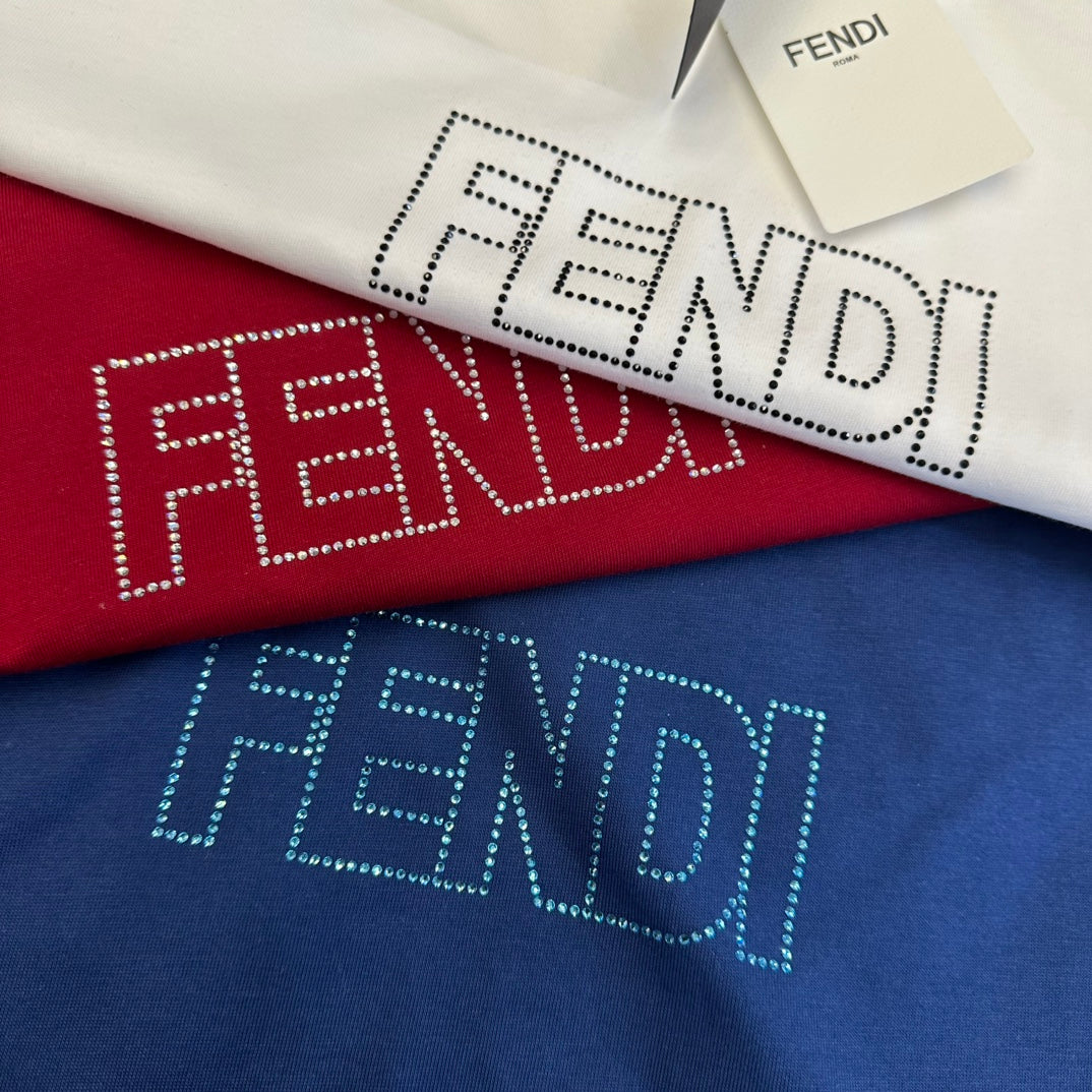 Fendi Embroidered Logo T-Shirt Cotton 350780