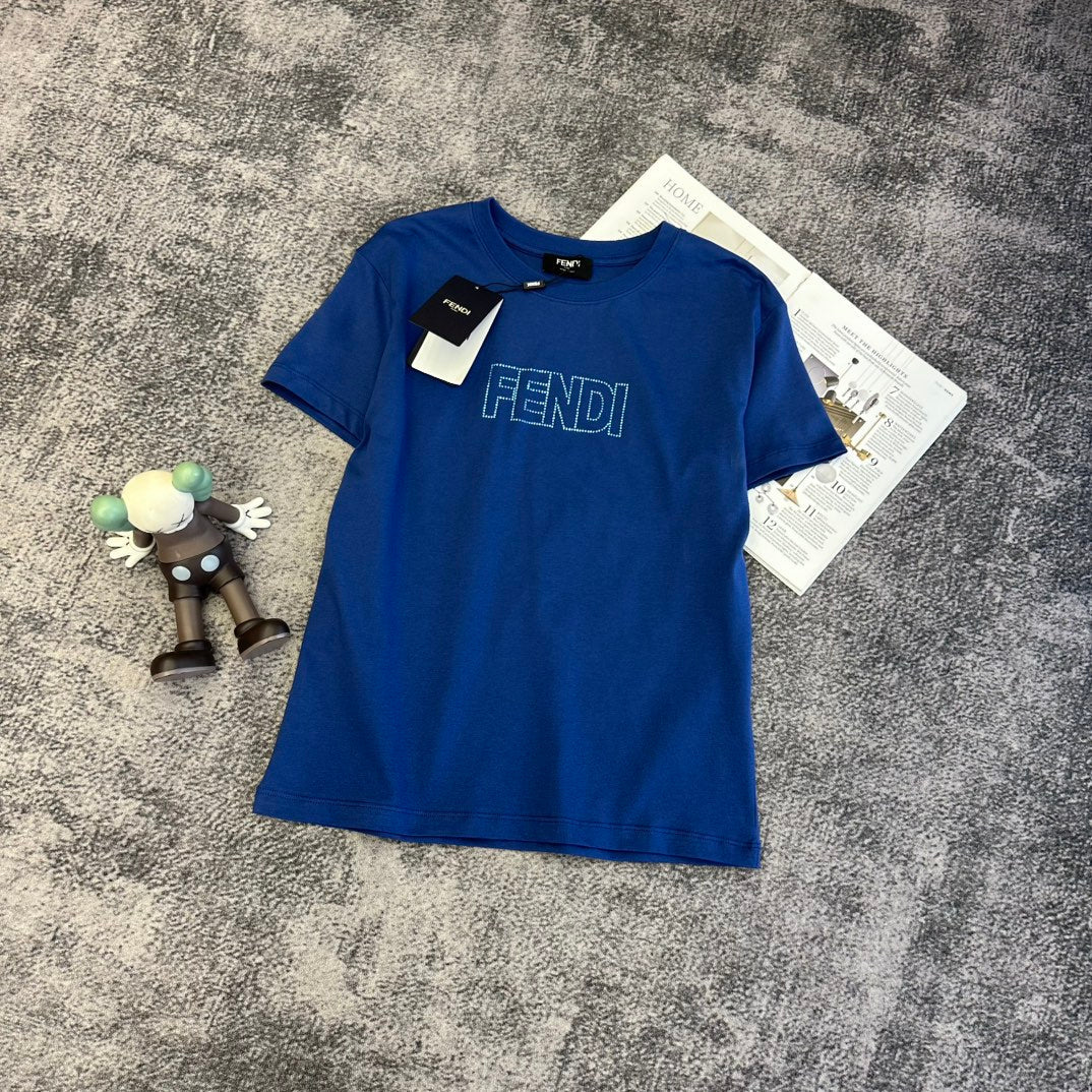 Fendi Embroidered Logo T-Shirt Cotton 350780