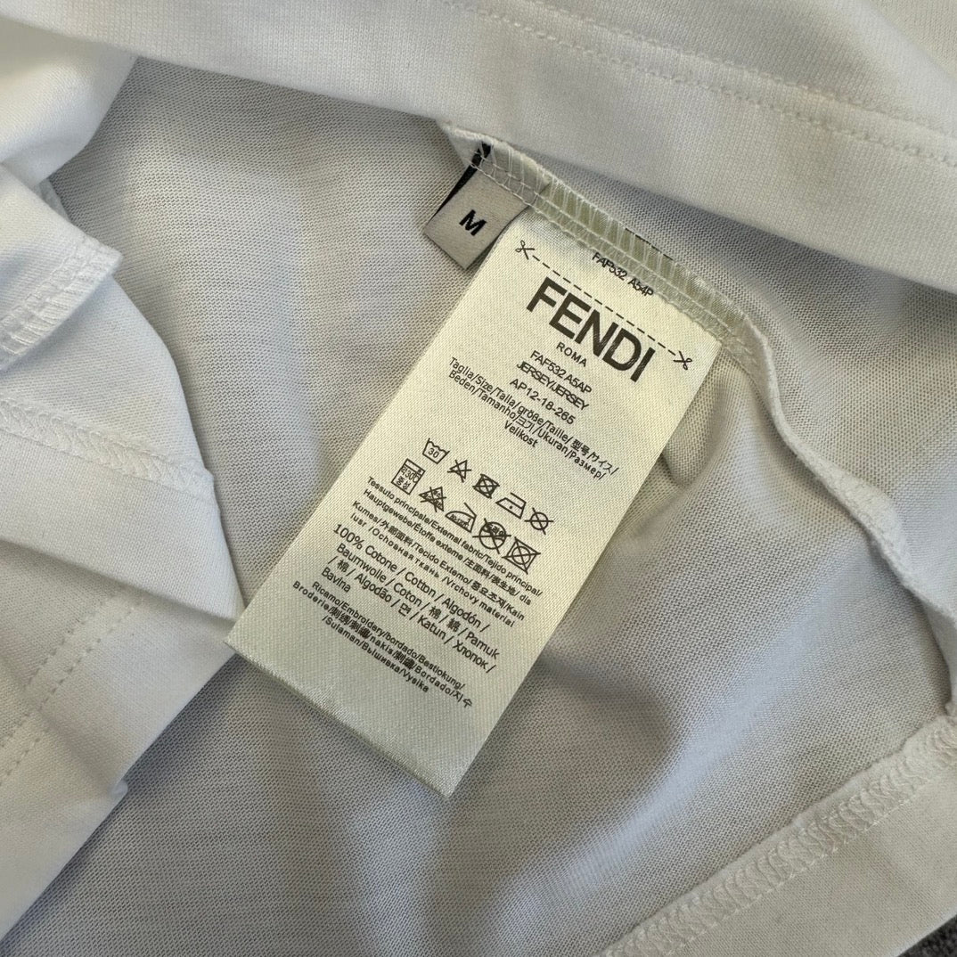 Fendi Embroidered Logo T-Shirt Cotton 350780