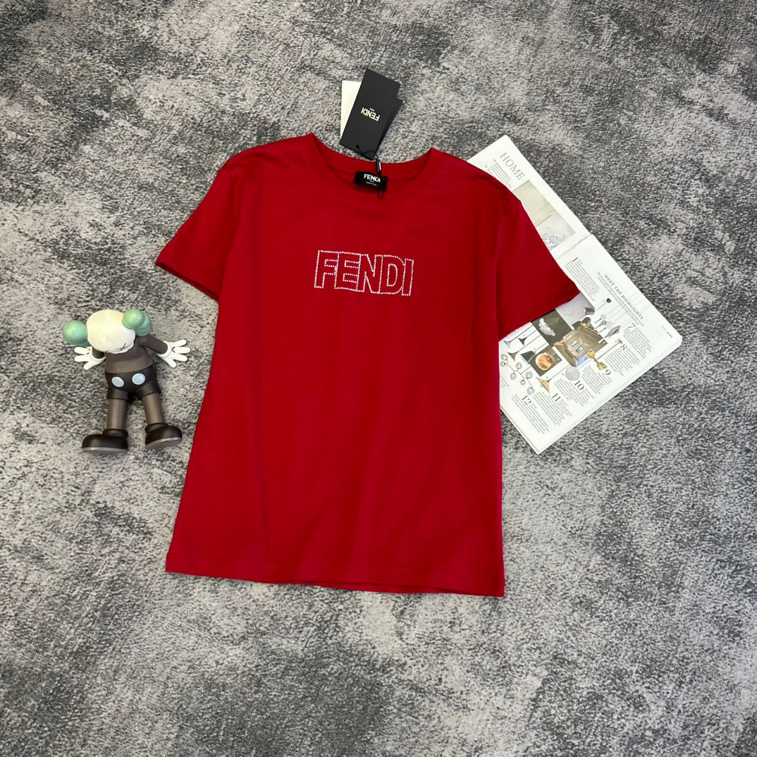 Fendi Embroidered Logo T-Shirt Cotton 350780