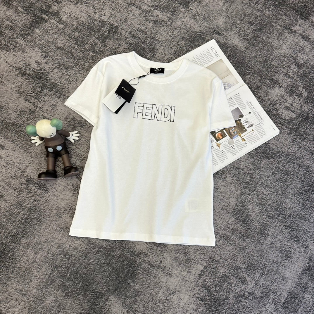 Fendi Embroidered Logo T-Shirt Cotton 350780