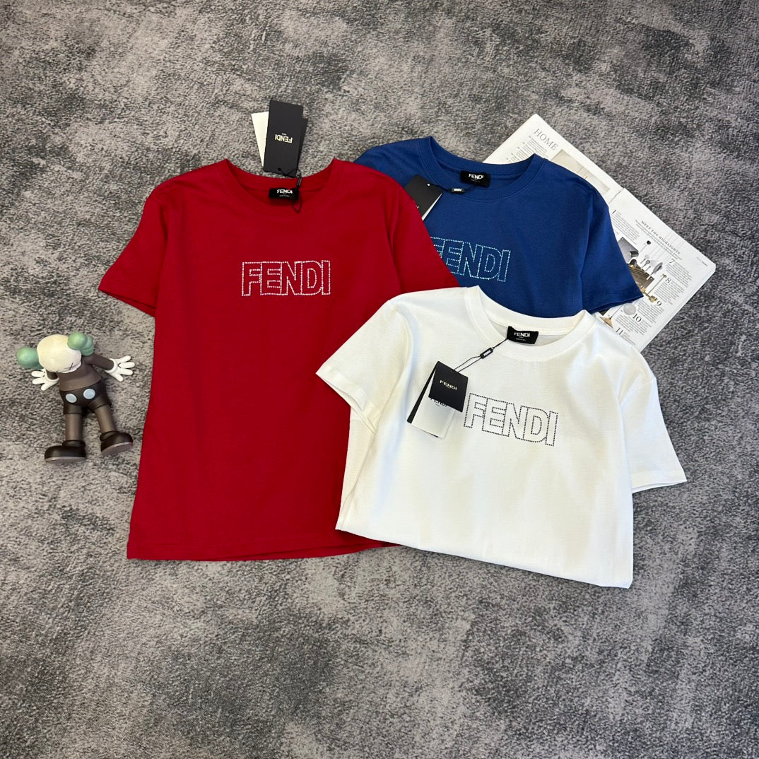 Fendi Embroidered Logo T-Shirt Cotton 350780