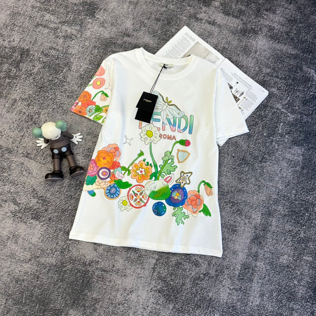 Fendi Fantastic Future T-Shirt White Multicolor Cotton 350783