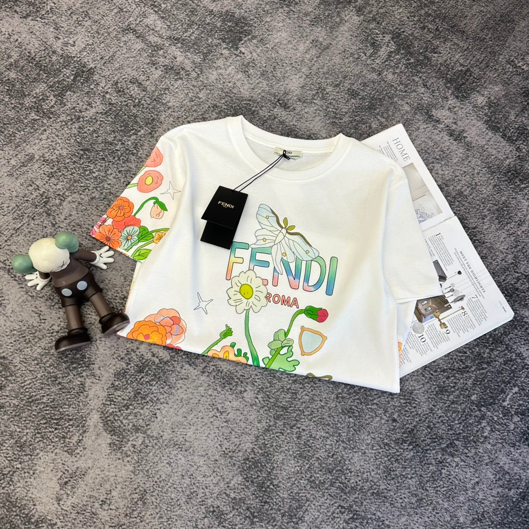 Fendi Fantastic Future T-Shirt White Multicolor Cotton 350783