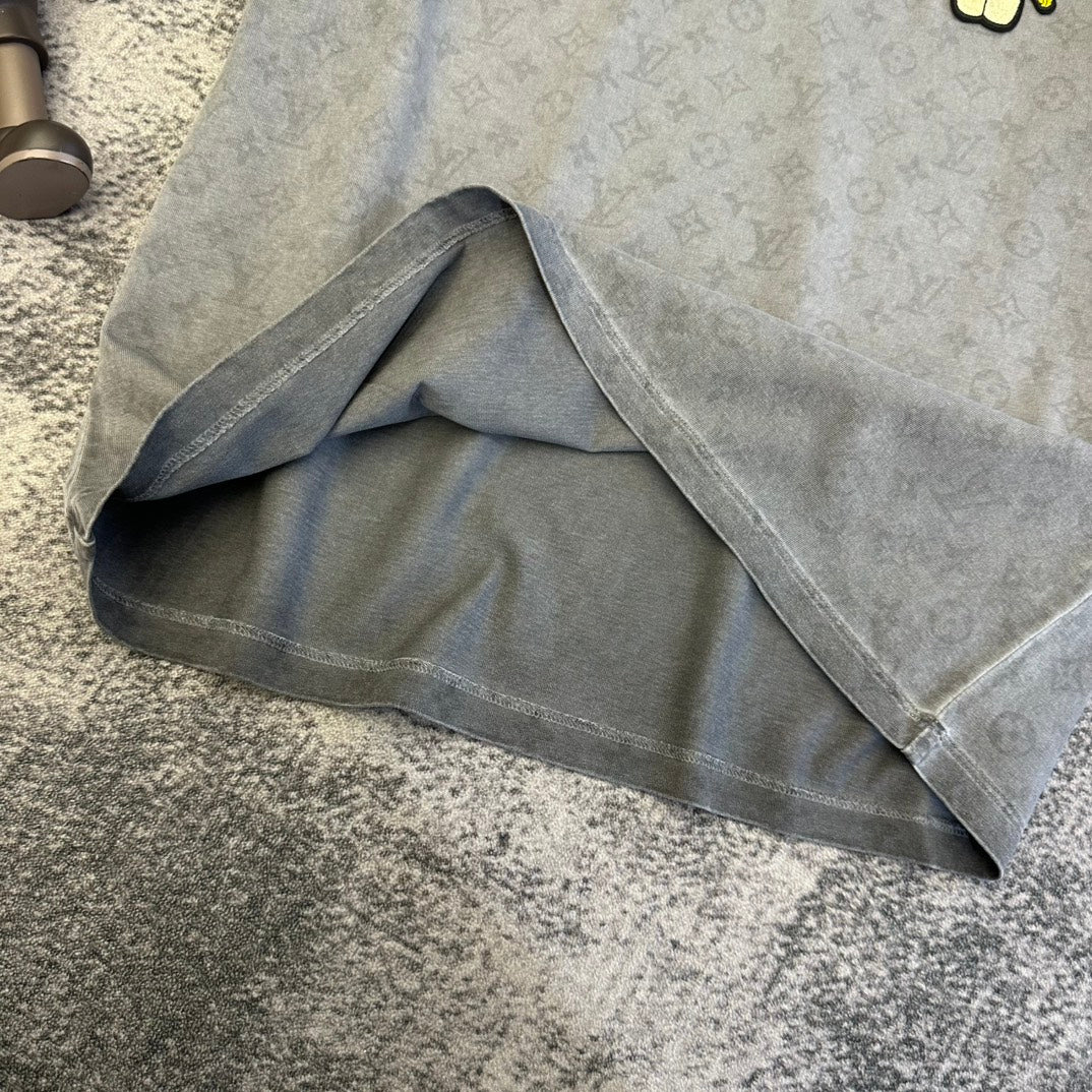 GG SS26 Washed Monogram T-Shirt Grey Cotton 350652