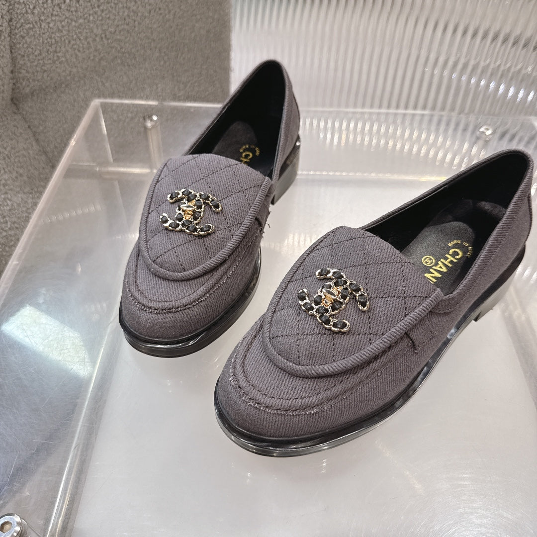 CC SS26 Loafers Grey Canvas 678953