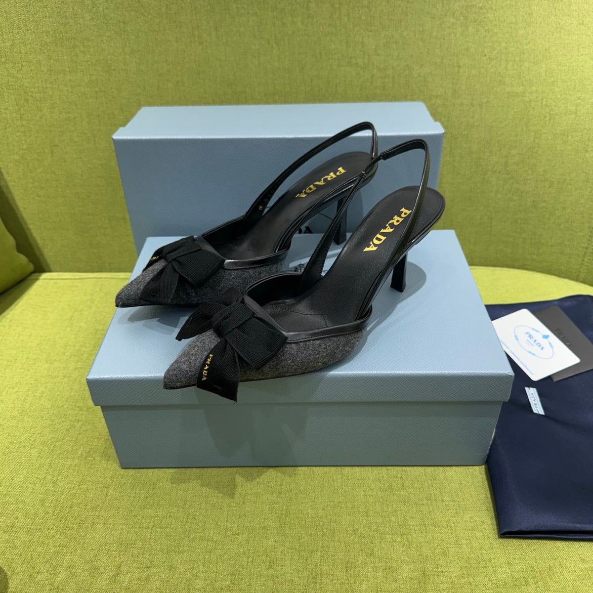Prada 2026 Bow Detail Slingback 75mm Fabric 148635