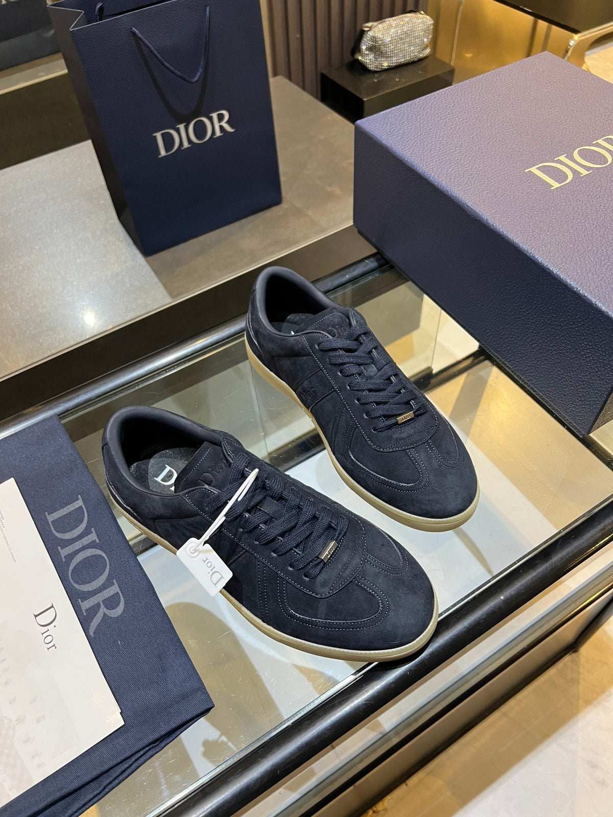 CD 26s Low Top Sneakers Black Blue Suede 492015