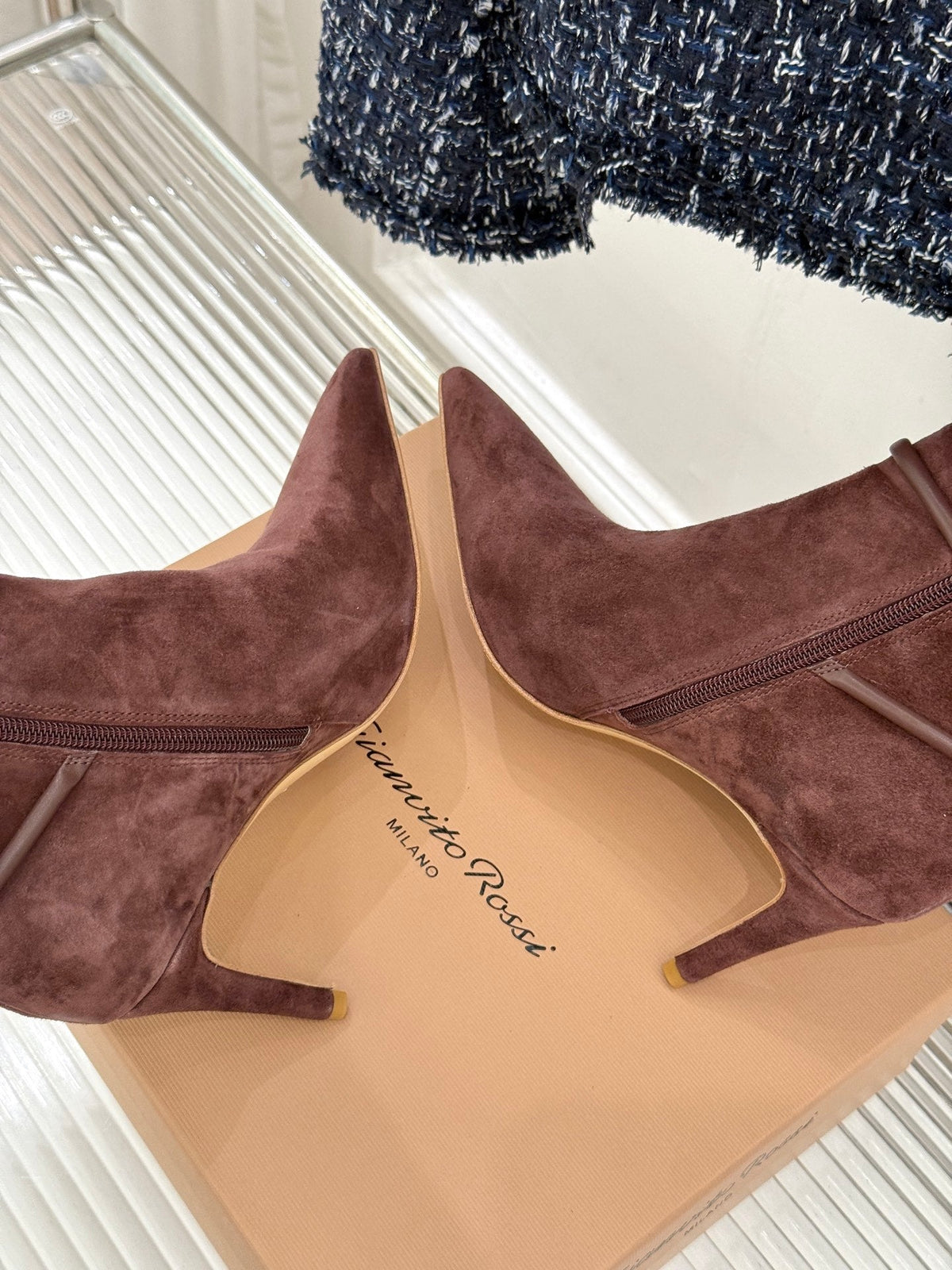 GR 26s Jungle Mamba Booties 8cm Burgundy Suede 175080