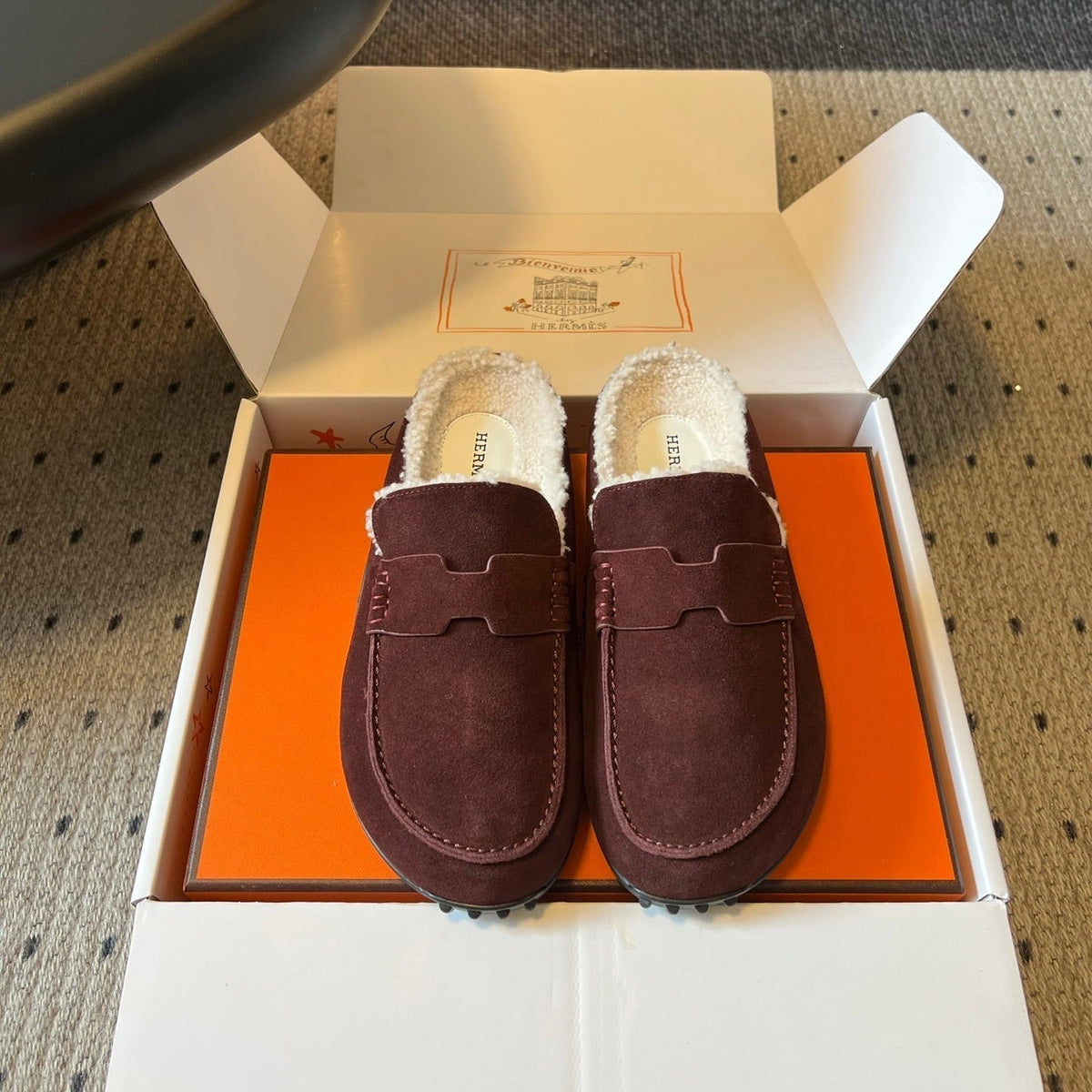HM 26S Destin Mules Dark Red Suede