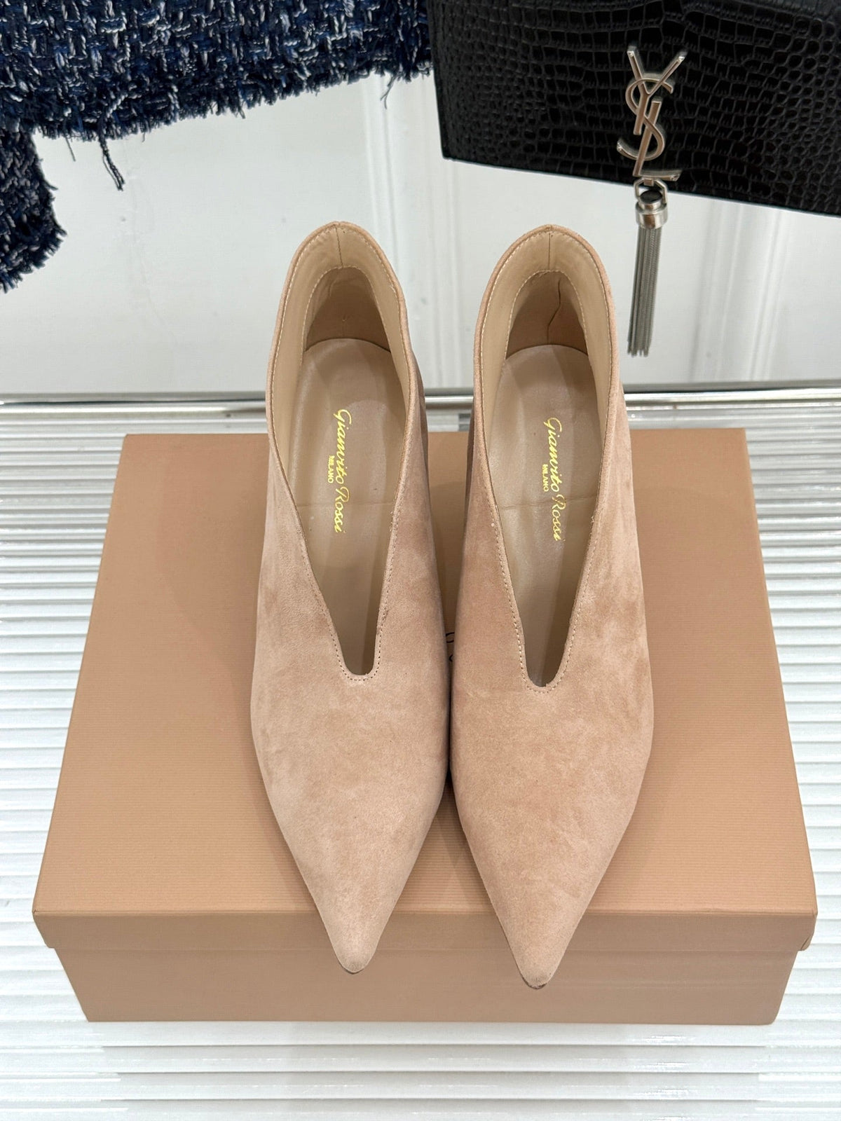 GR 26s Vania Pumps 9cm Praline Suede 175087