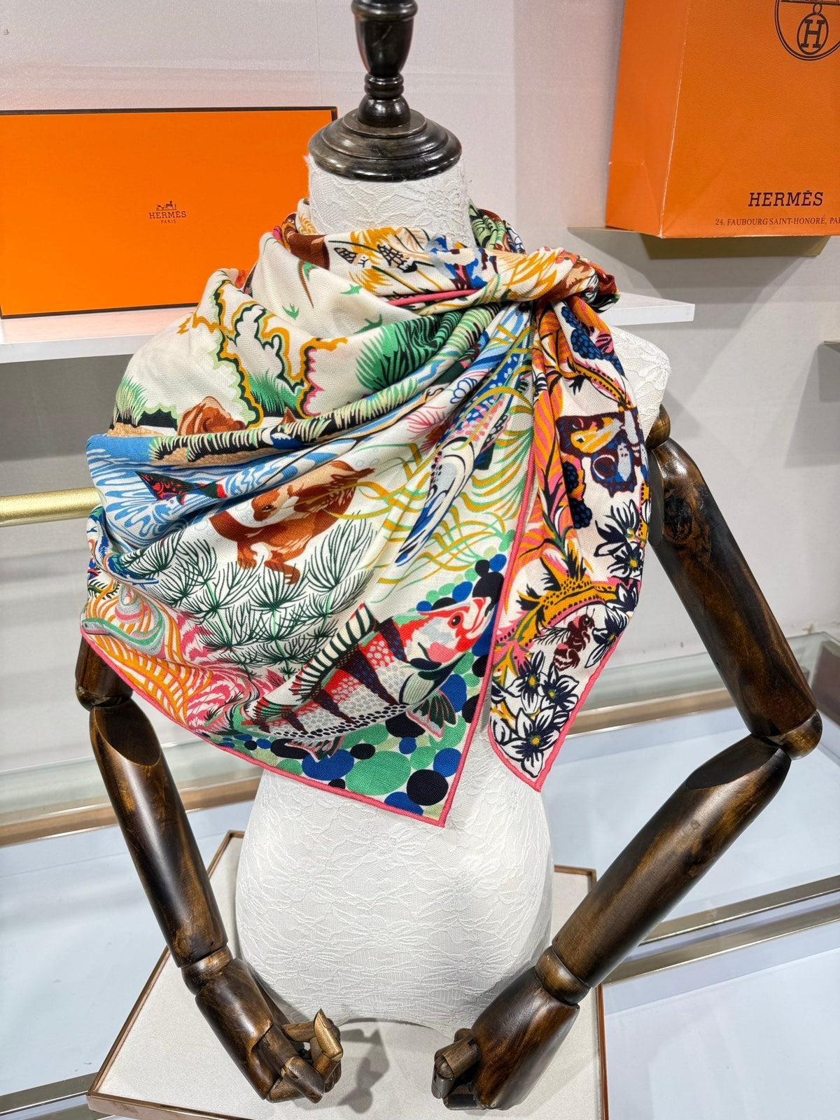 Hermes 2026 Rewilding Nature Scarf 140cm Cashmere Silk 217528