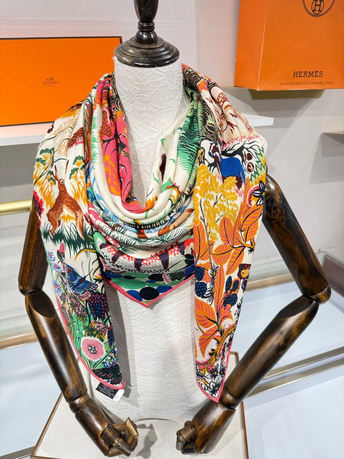Hermes 2026 Rewilding Nature Scarf 140cm Cashmere Silk 217528