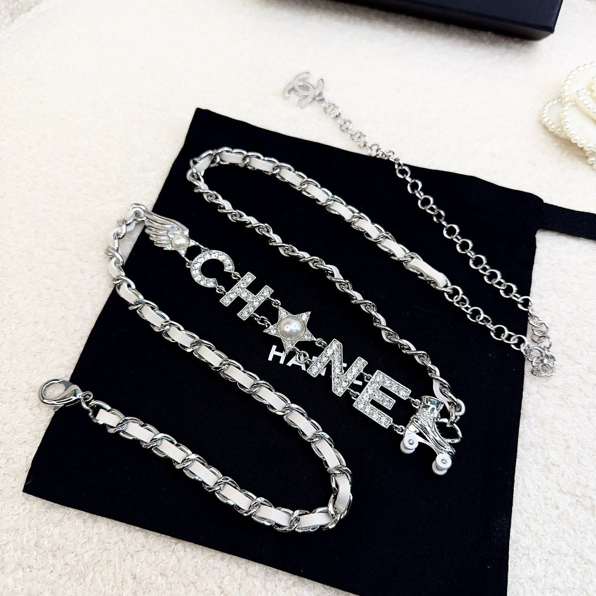 Chanel 2026 Crystal CC Logo Waist Chain Belt 219665