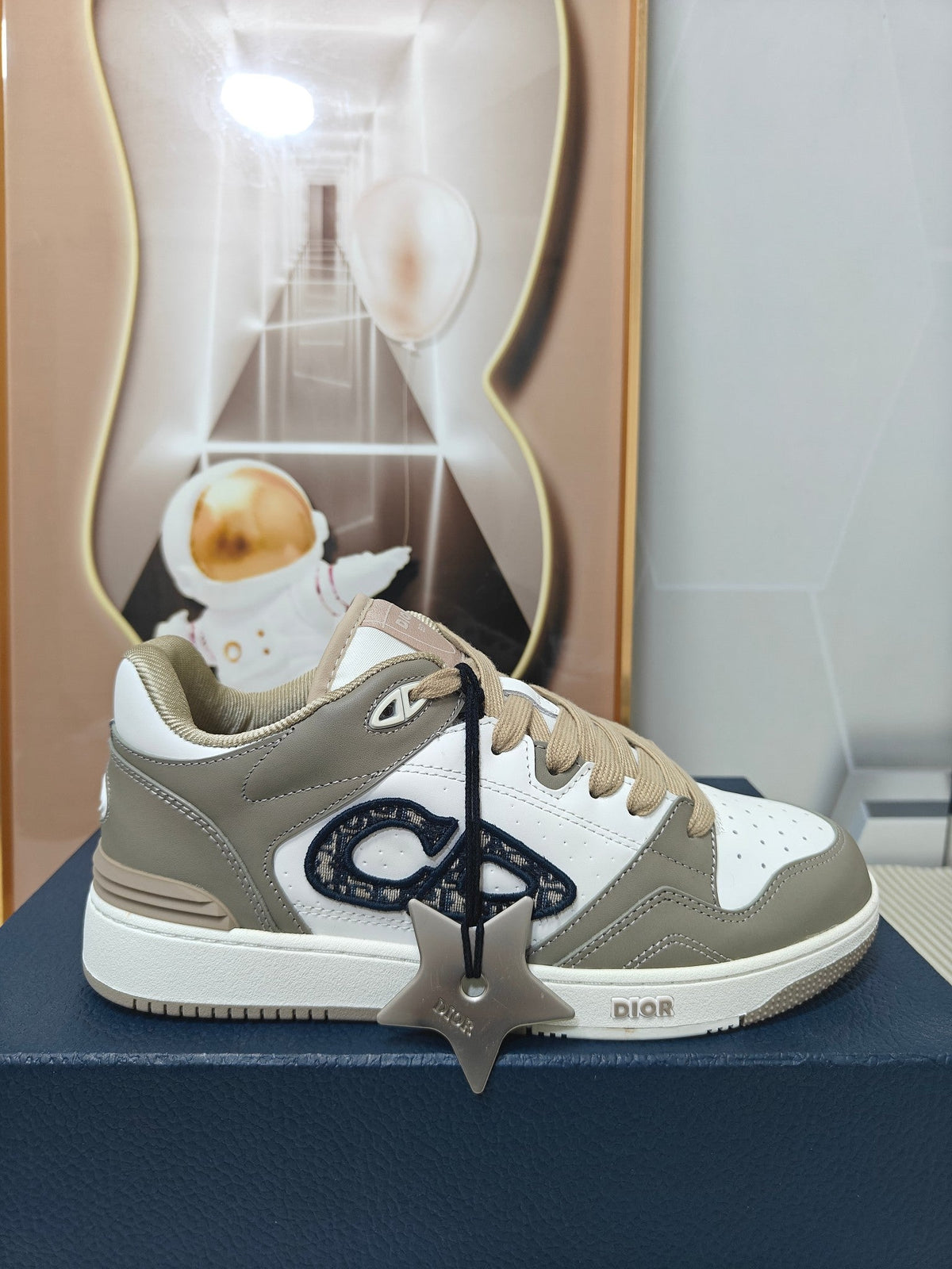 CD 26s Low Top Sneaker White Light Olive Brown Calfskin 528149