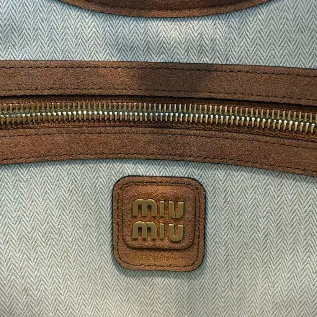 Miumiu Ivy Tote Bag 40 Brown Suede