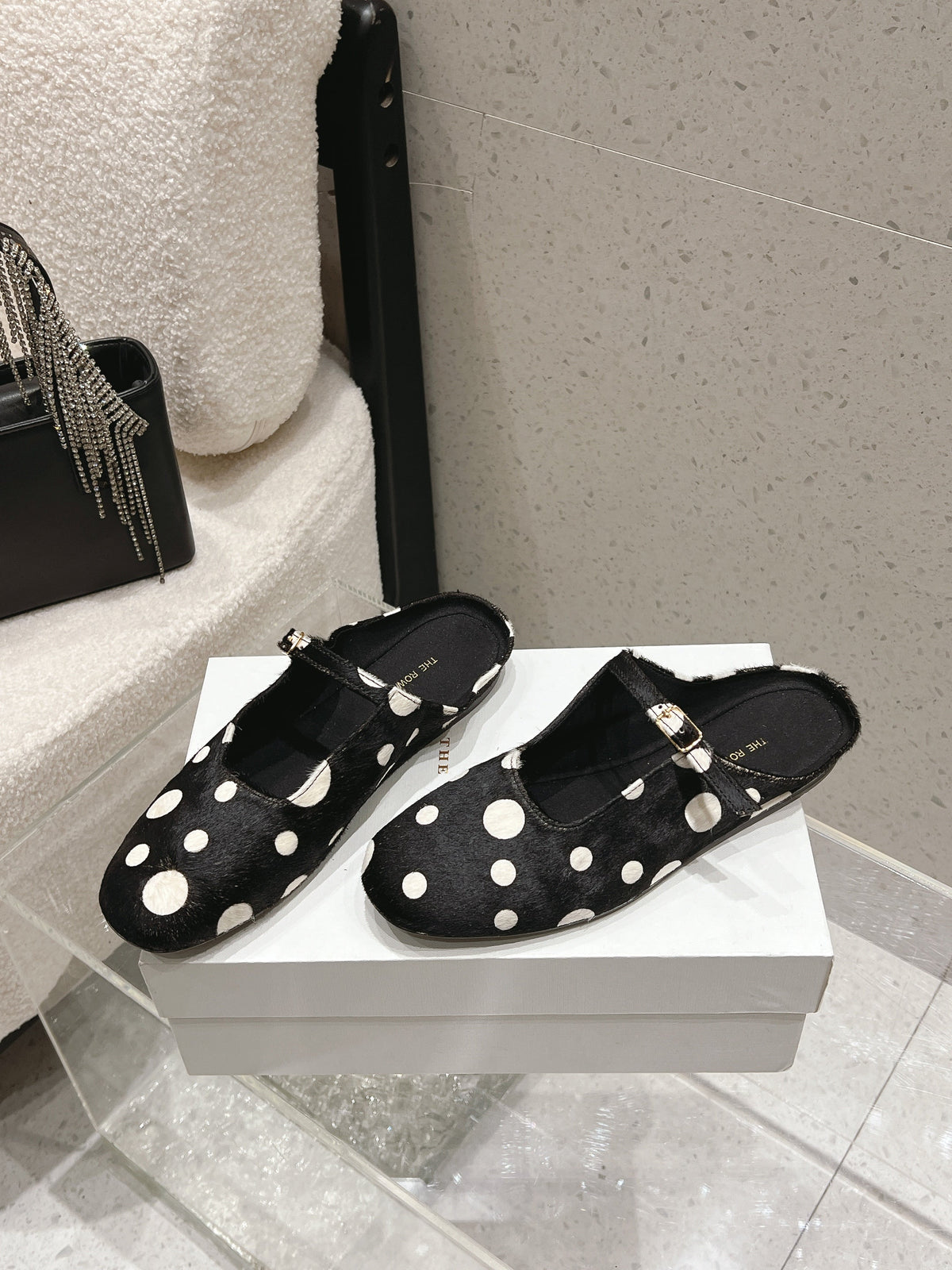 TR Ava Mules Polka Dot Horsehair 178913
