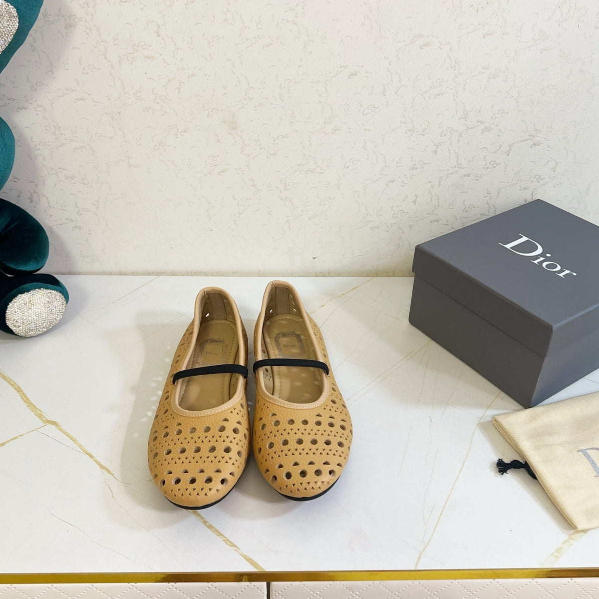 Dior 26s Mary Jane Flats Dark Beige Calfskin
