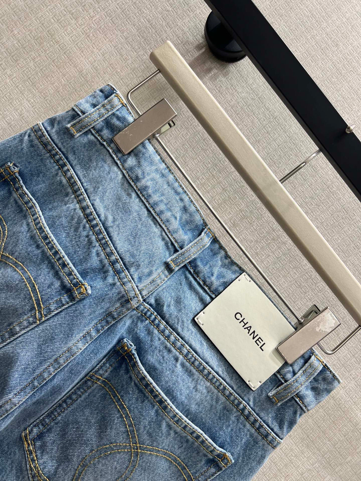 CC 26S Straight-Leg Denim Jeans Embroidered Double Logo Pocket Cotton 437703