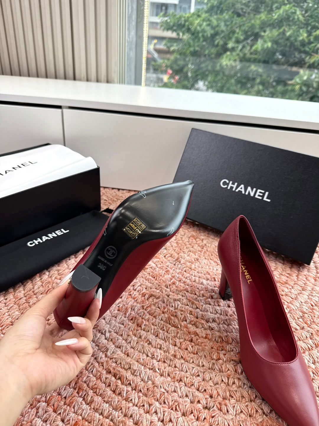 Chanel 26s High Heels Red Smooth Lambskin