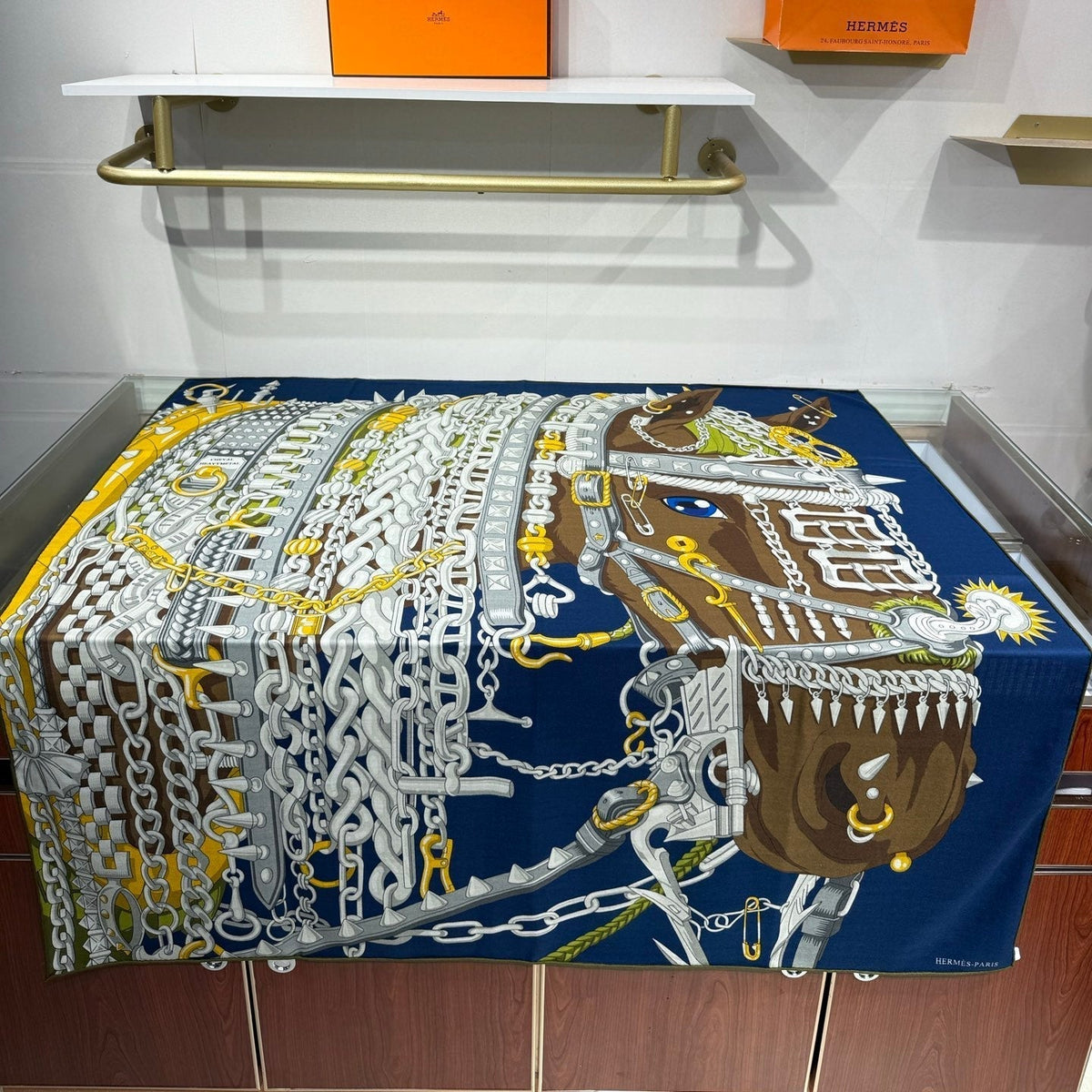 Hermes 2026 Cheval Heavy Metal Scarf 140cm Cashmere Silk