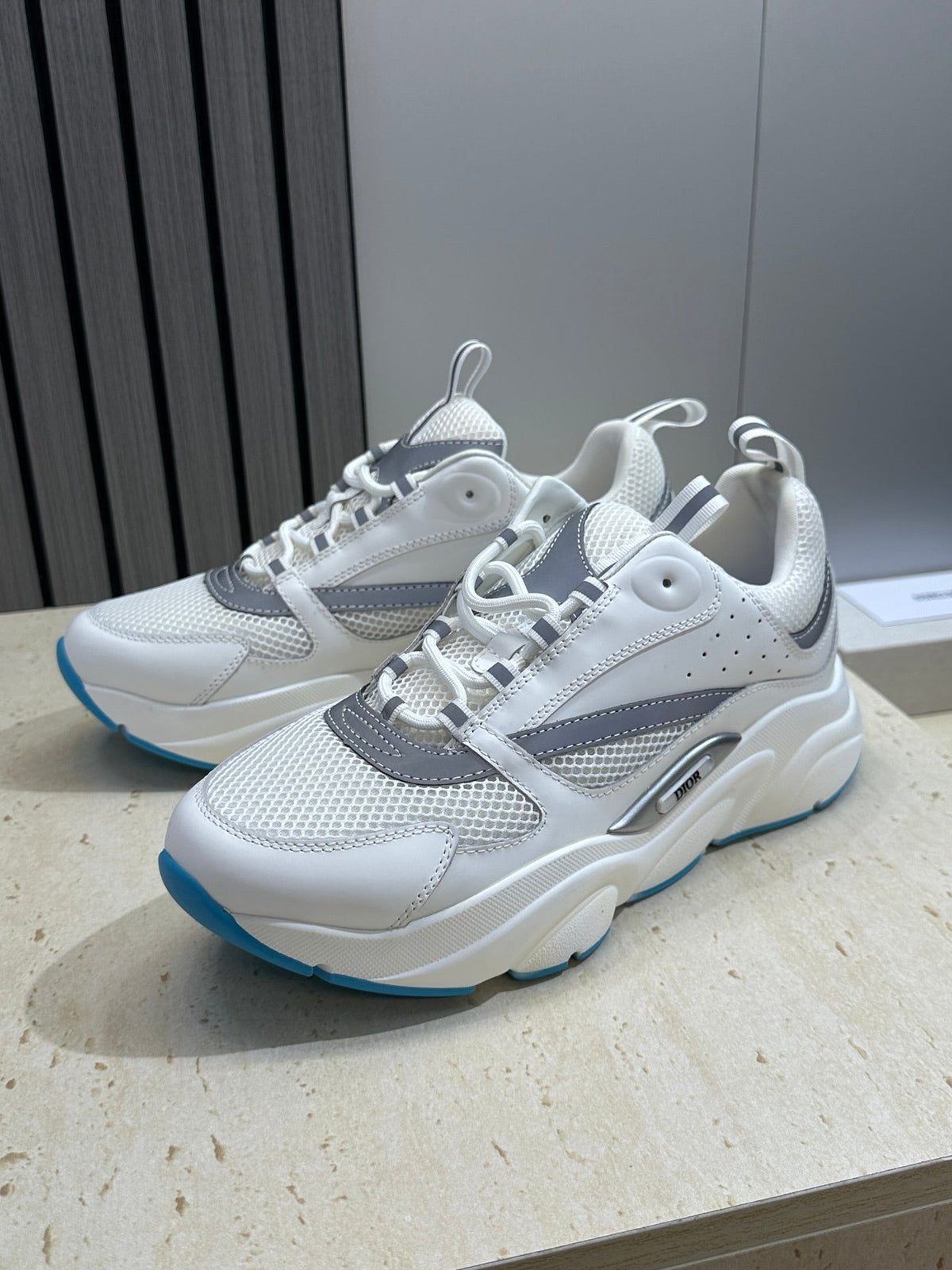 CD 26s Men B22 Sneakers White Grey Light Blue Sole 284915