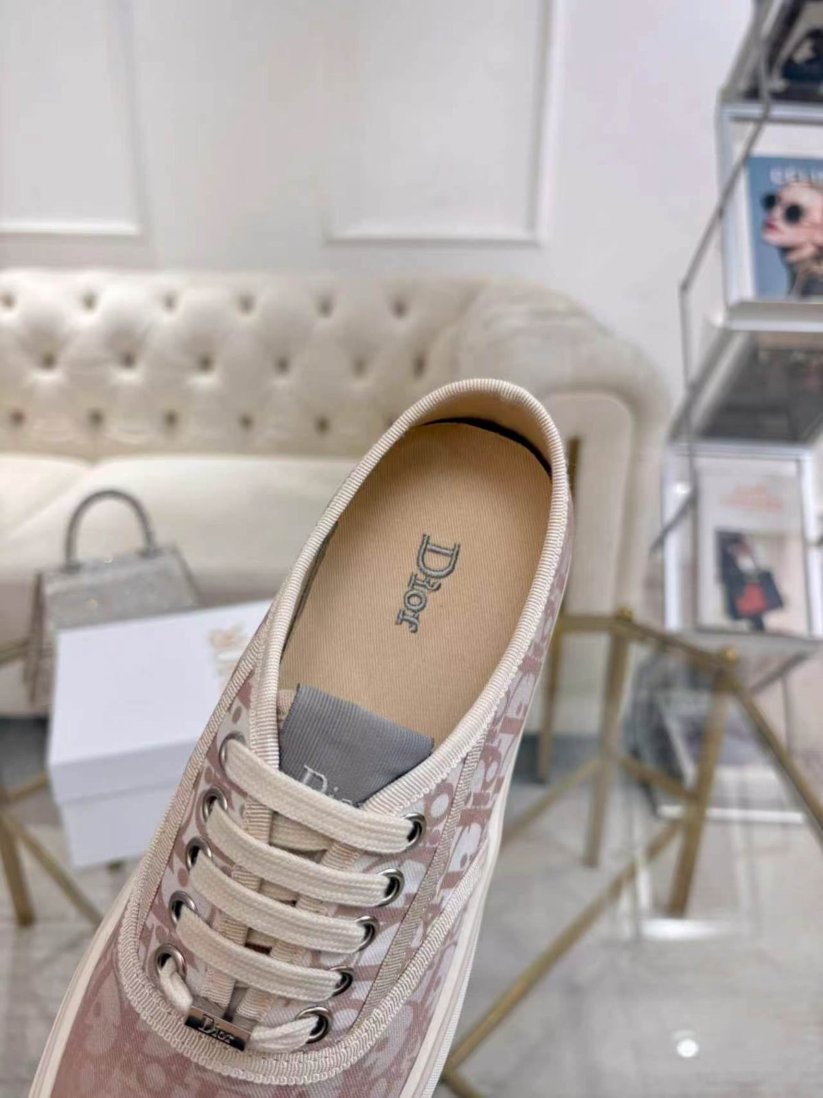 CD 26s Low Top Sneakers Light Pink Dior Oblique Canvas 839142