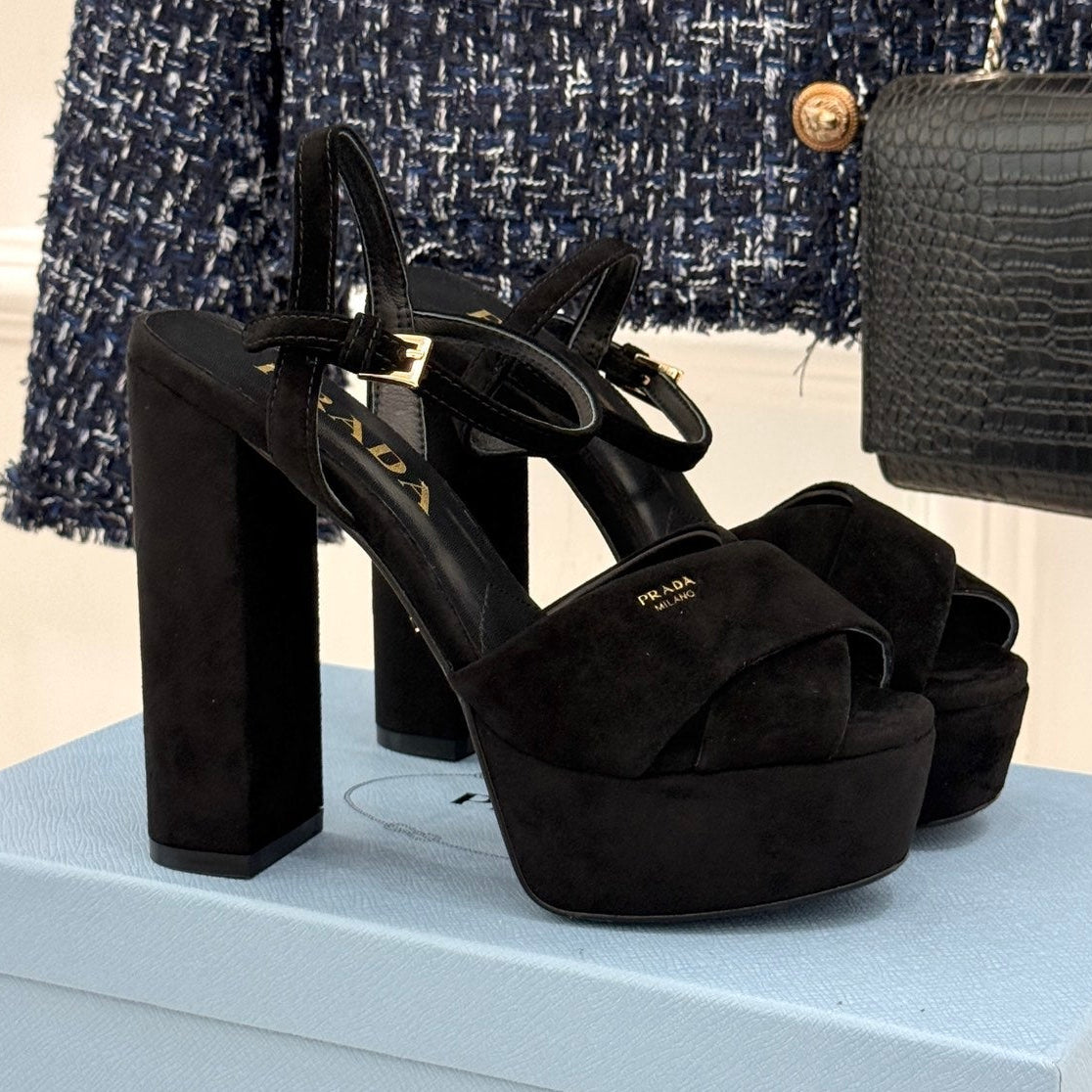 Prada 2026 Ballet Flat Suede Leather Wool 166108