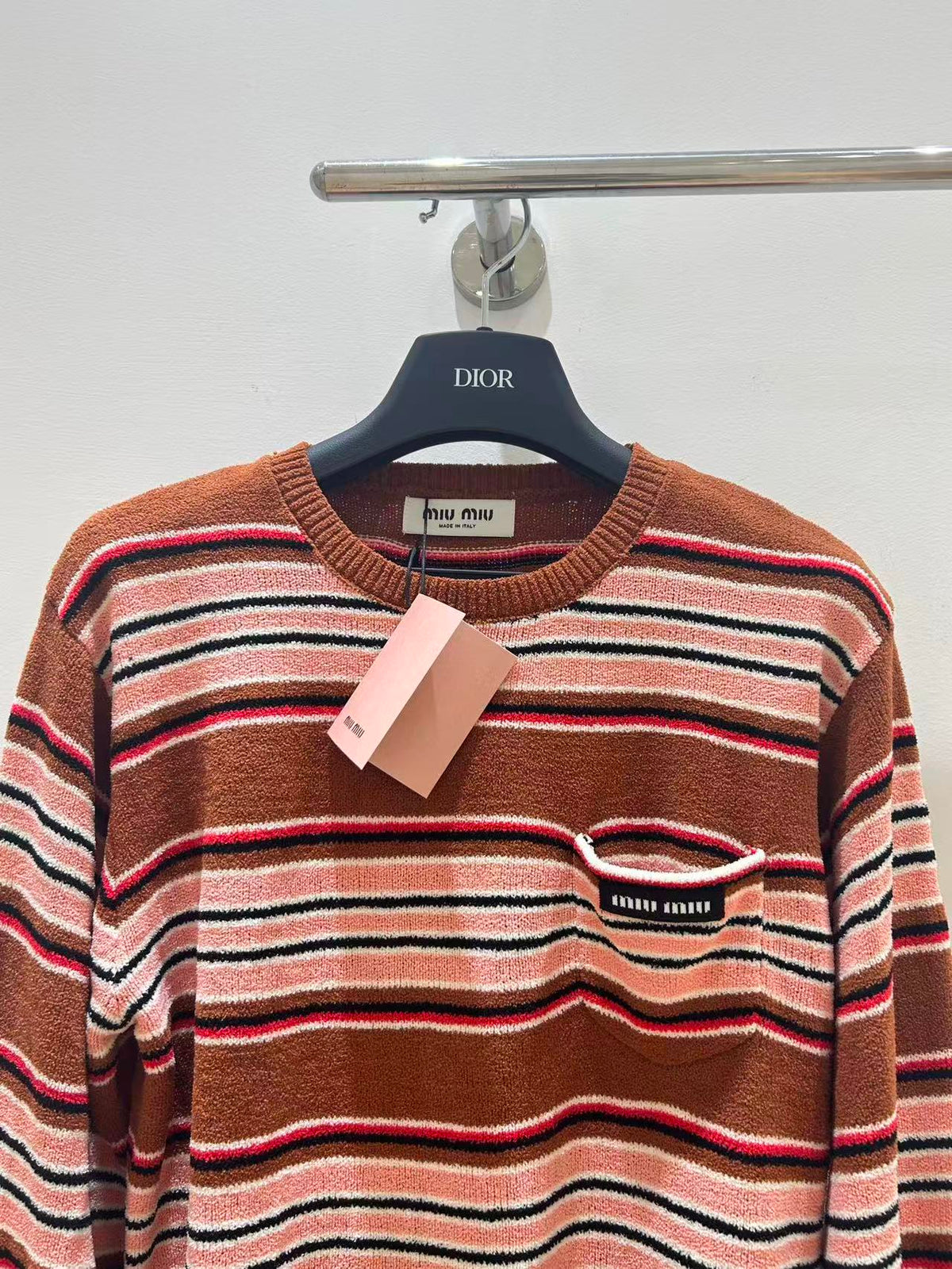 Miu Striped Knit Top Multicolor Wool
