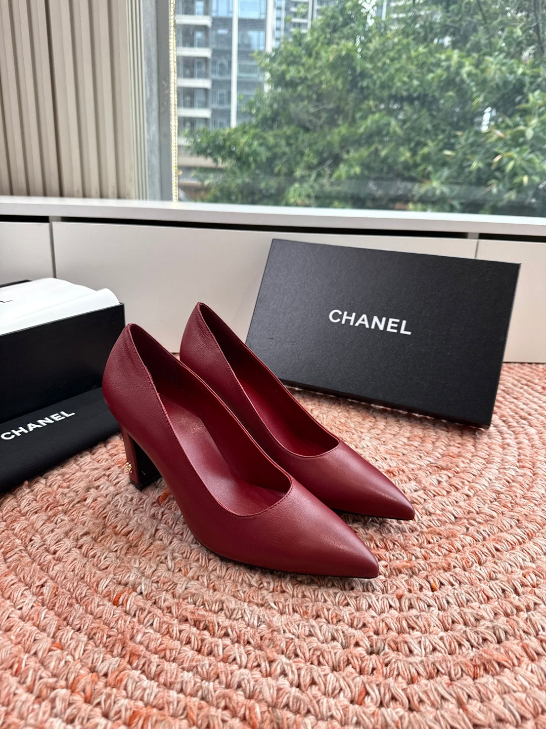 Chanel 26s High Heels Red Smooth Lambskin
