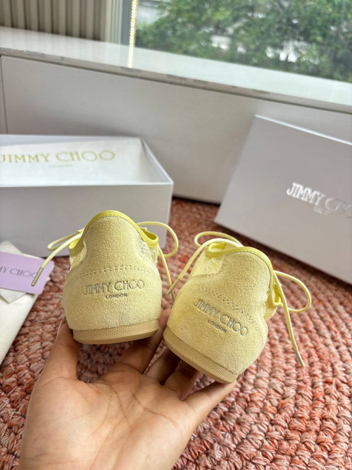 Jimmy Choo 26S Sneakers Yellow Mesh And Suede 753149
