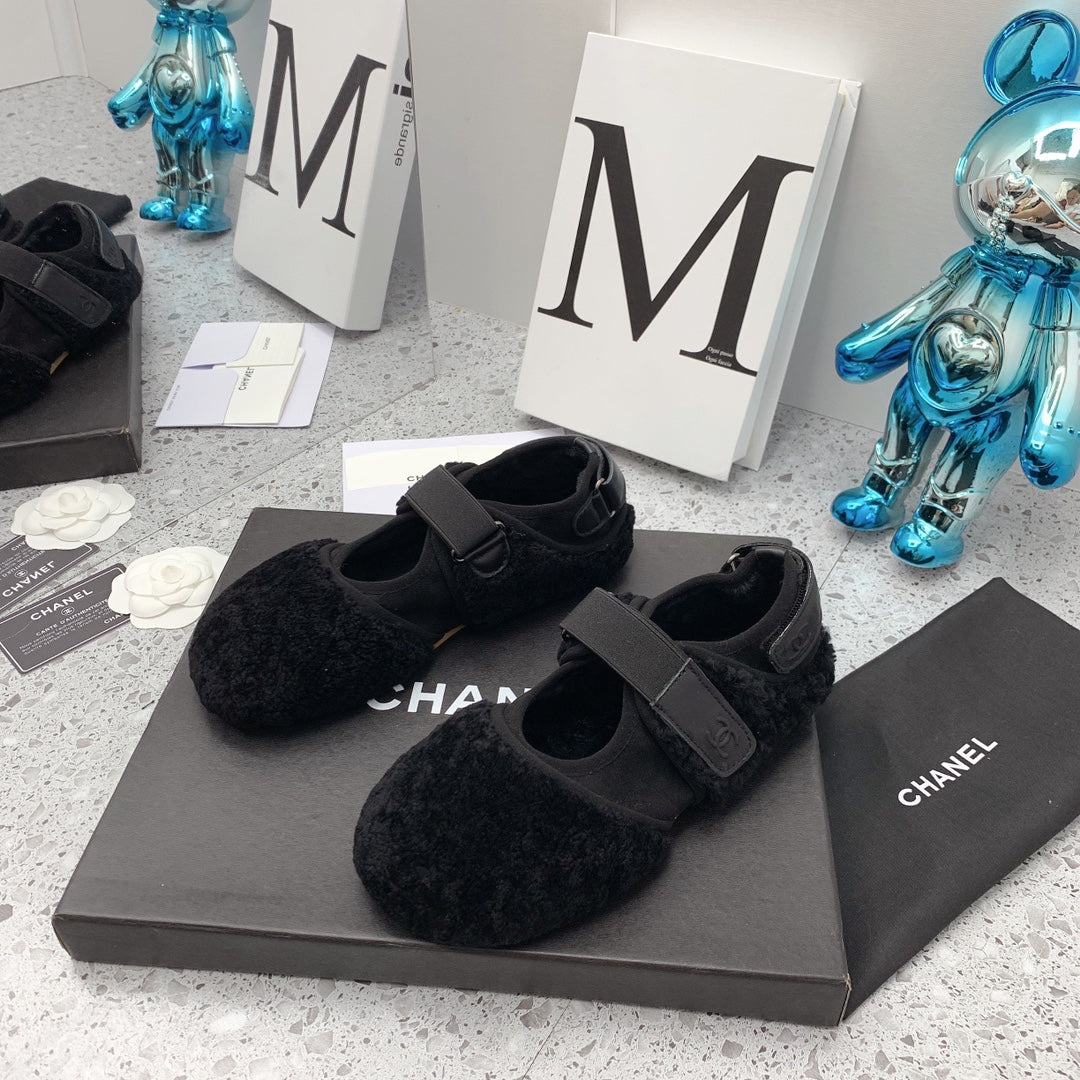 CC 26FW Shearling Mary Jane Flats Lamb Shearling 162234
