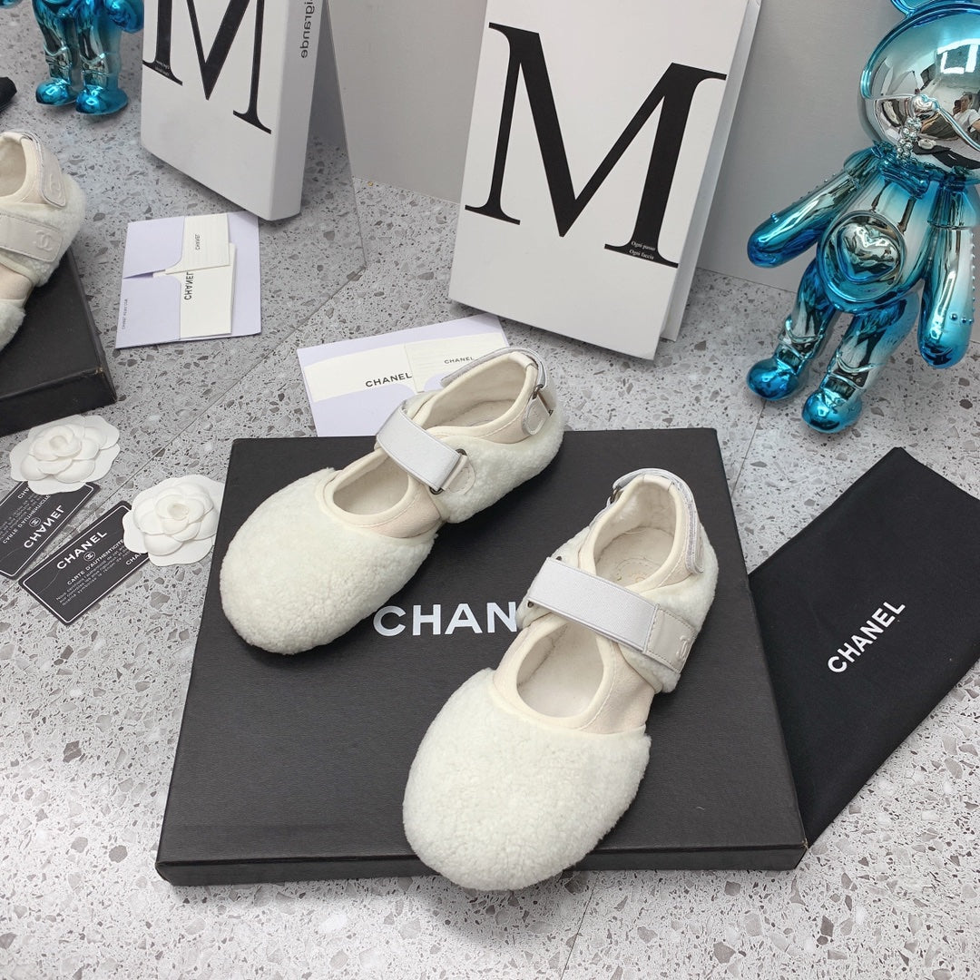 CC 26FW Shearling Mary Jane Flats Lamb Shearling 162234