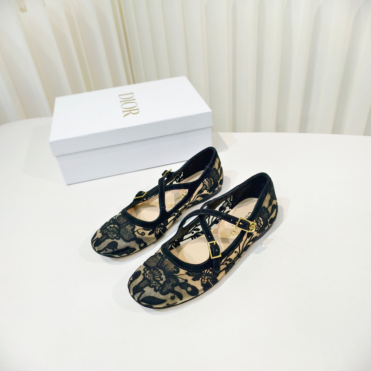 Dior 26s Mary Jane Flats Black Fabric