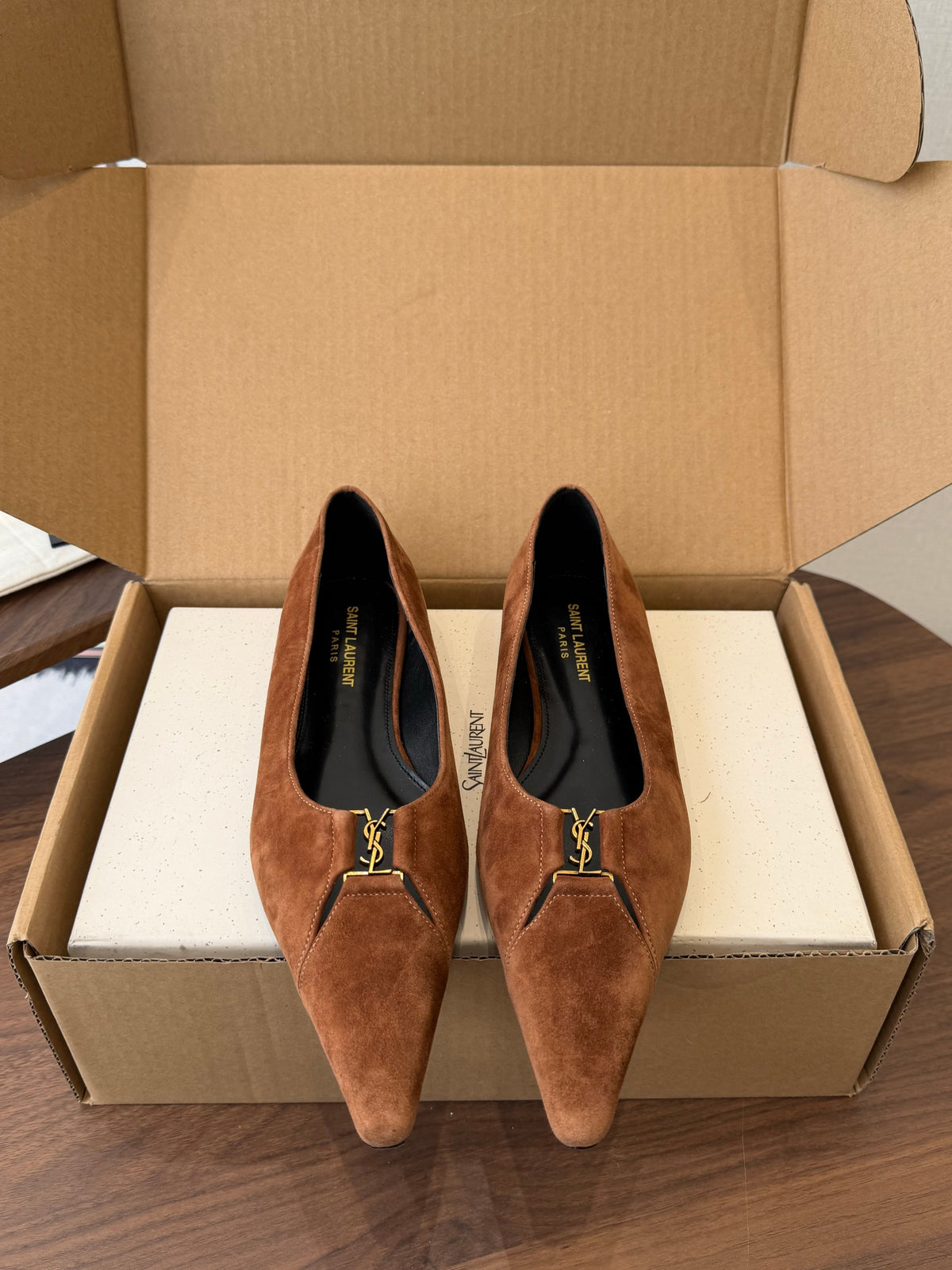 YSL Laurent Ballet Flats Suede 158981