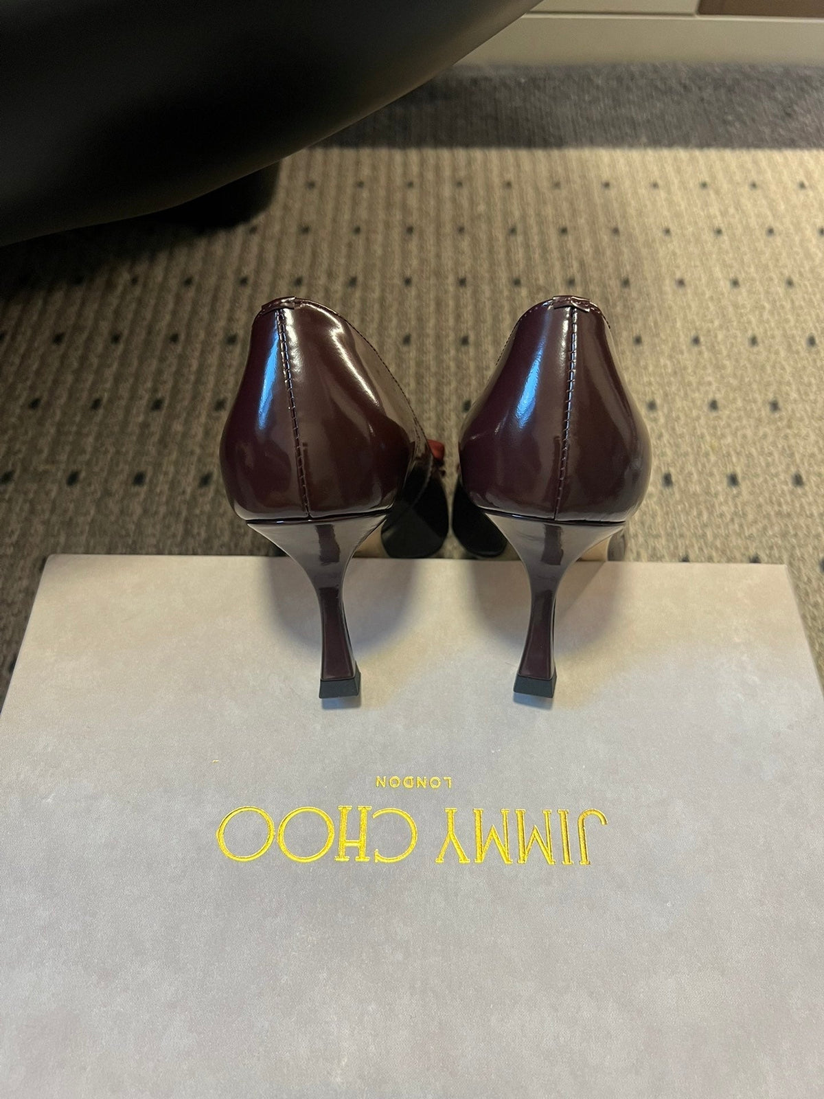 Jimmy Choo 26S High Heels 7.0cm Dark Red Patent Calfskin 629415
