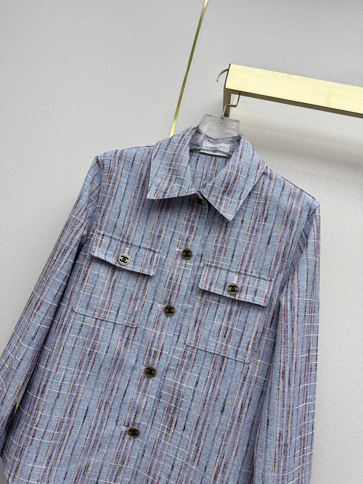 CC 26SS Colorblock Tweed Double Buttons Cotton 437626